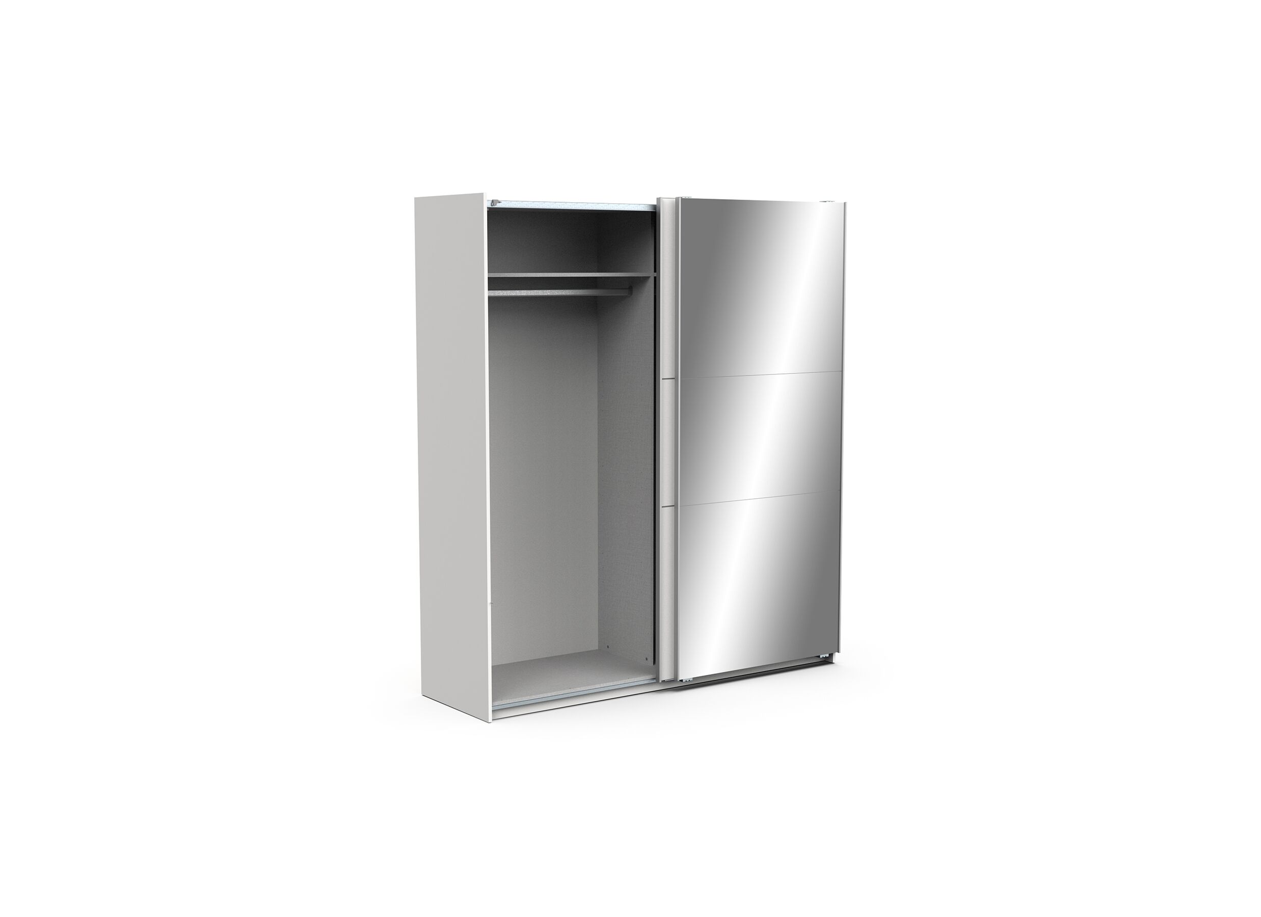 Armoire à portes coulissantes Ghost 178cm - décor - blanc