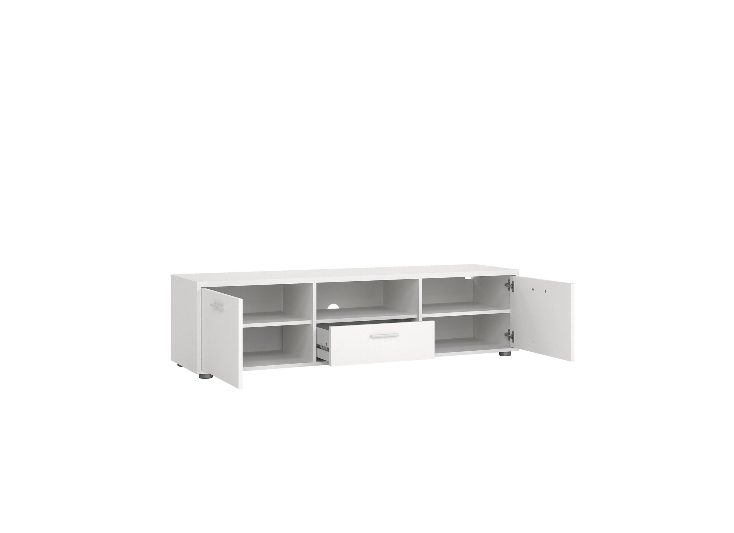 Disposition - Meuble TV Media 148cm - film décoratif - blanc