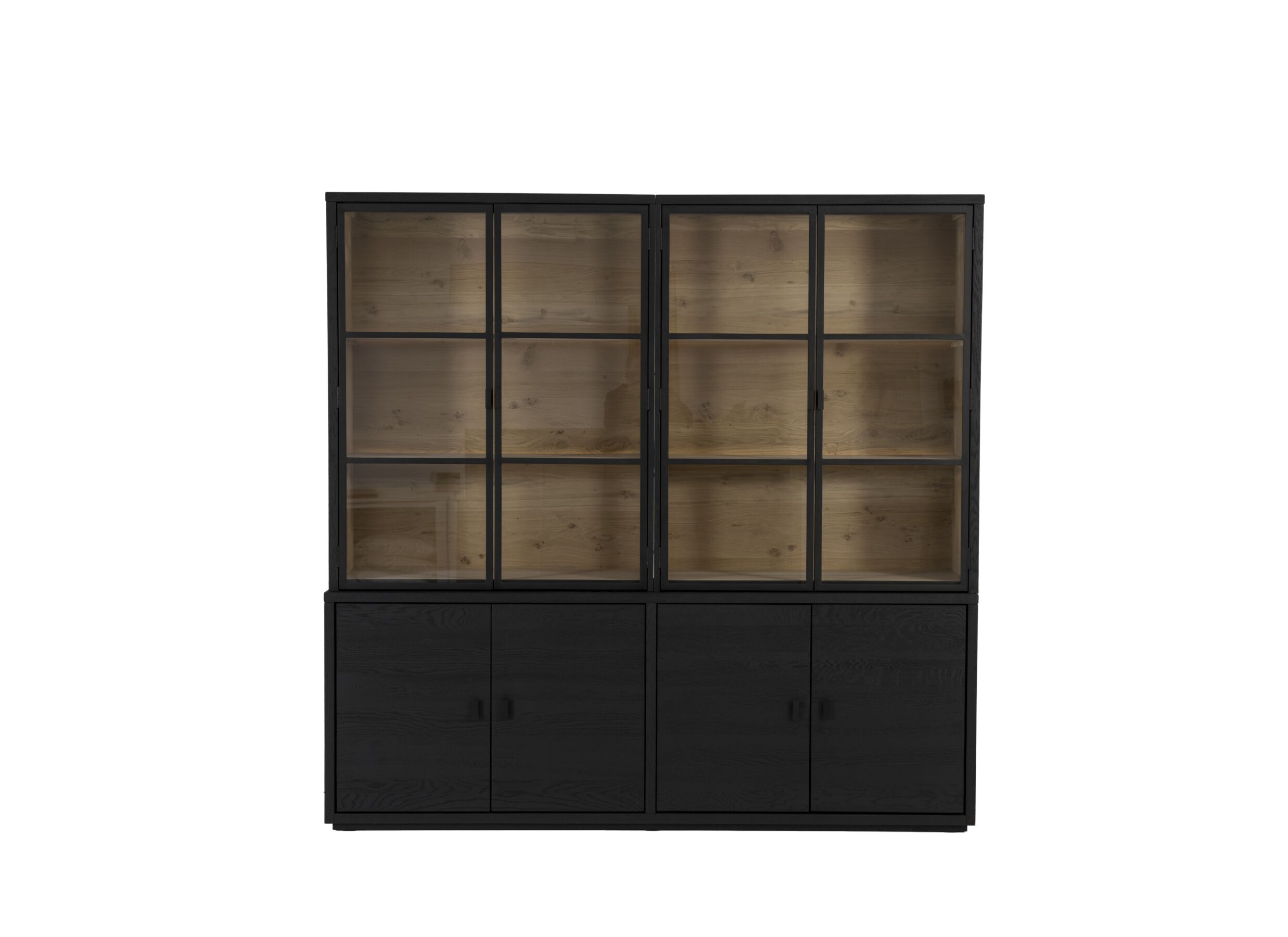 Vitrine Mauri 230cm - chêne massif - noir