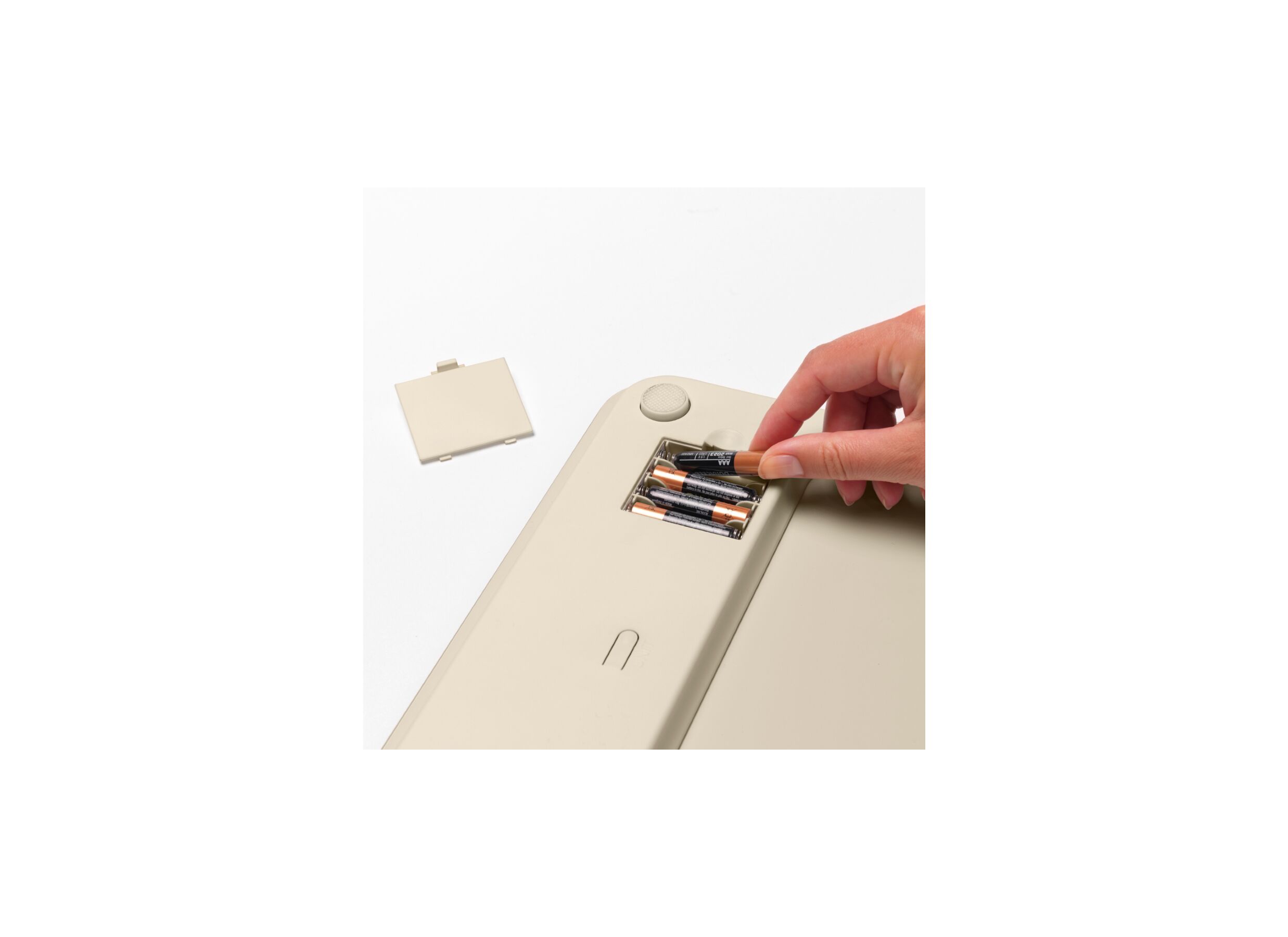 Detailfoto - Personenweegschaal 28x28x3cm - glas - soft beige