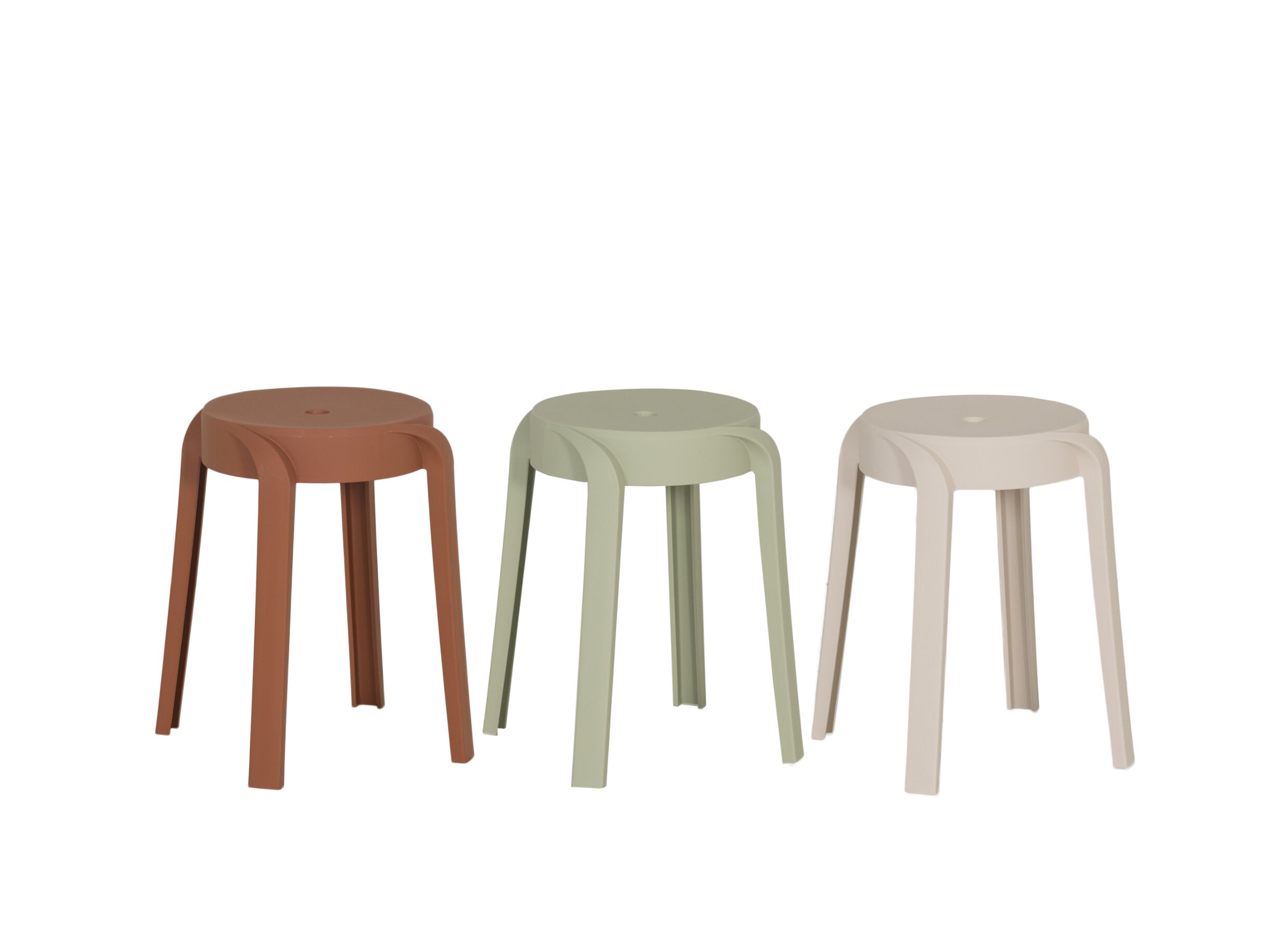 Photo ensemble - Tabouret June 43,5x44,5x55,5cm - polyethylène - beige