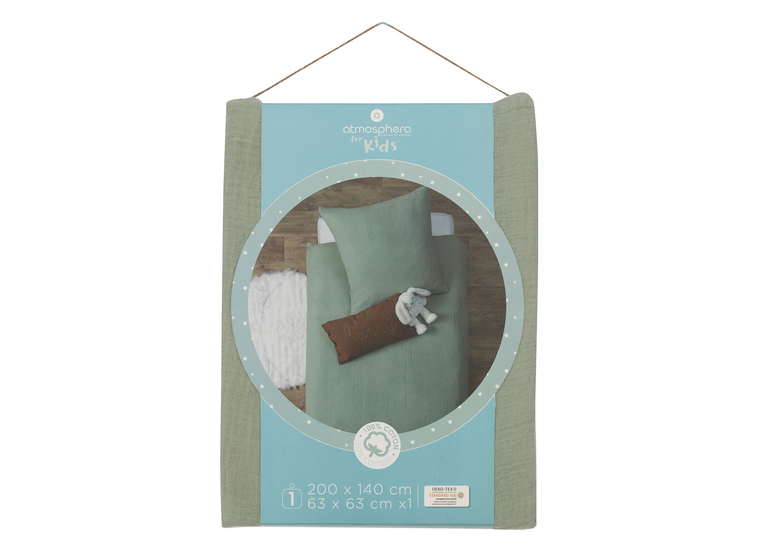 Aperçu - Housse de couette 140x200cm - gaze de coton - vert