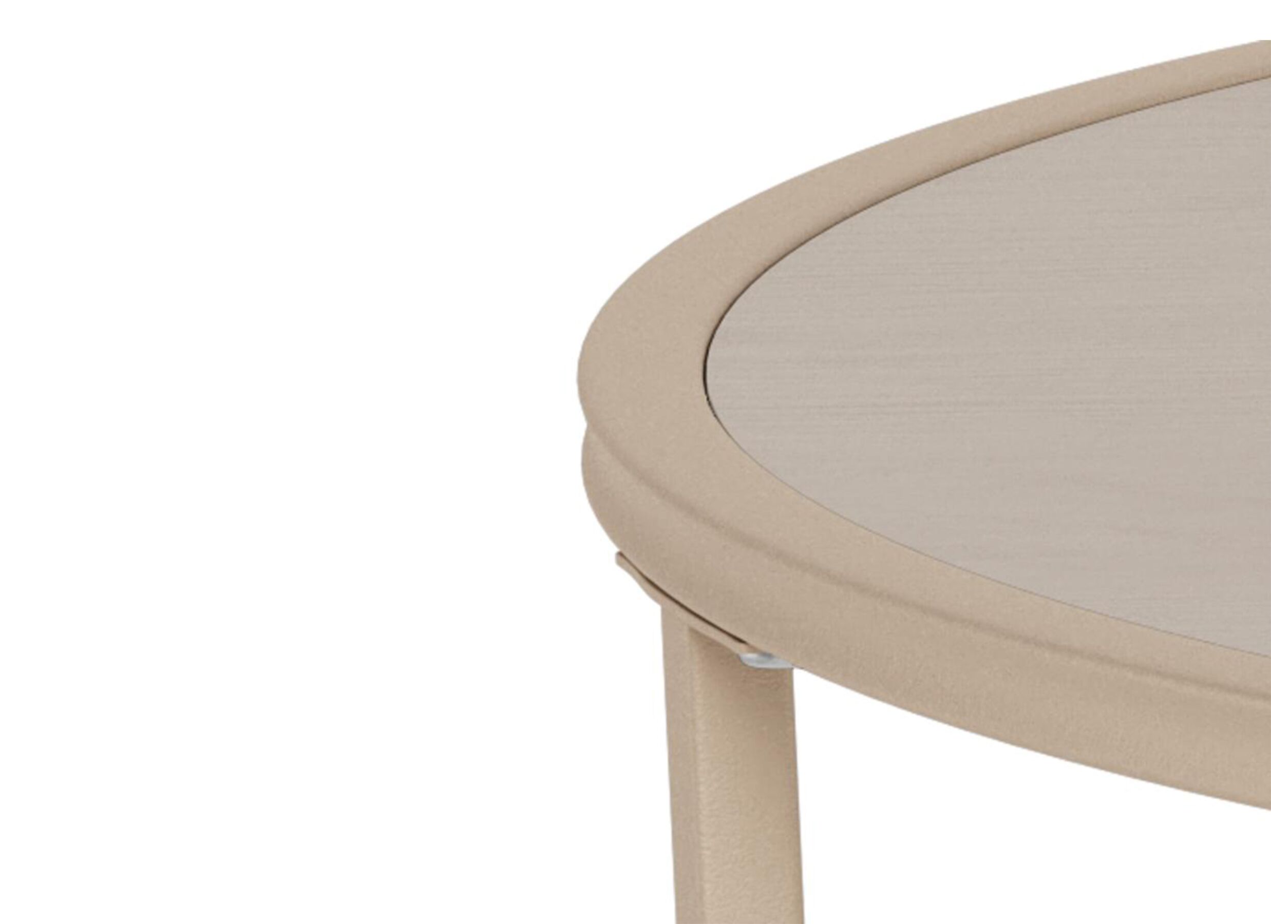 Detail - Table basse Ø80x45cm - mélamine & acier - gris