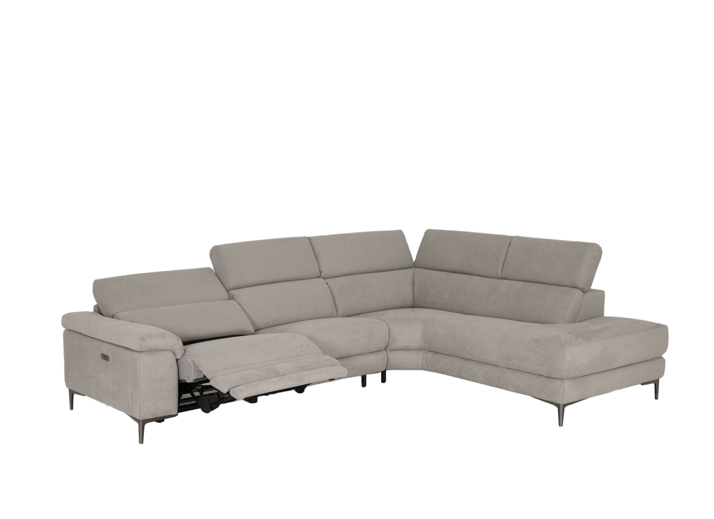 Hoeksalon Cell 295x232cm - stof - grijs met relax
