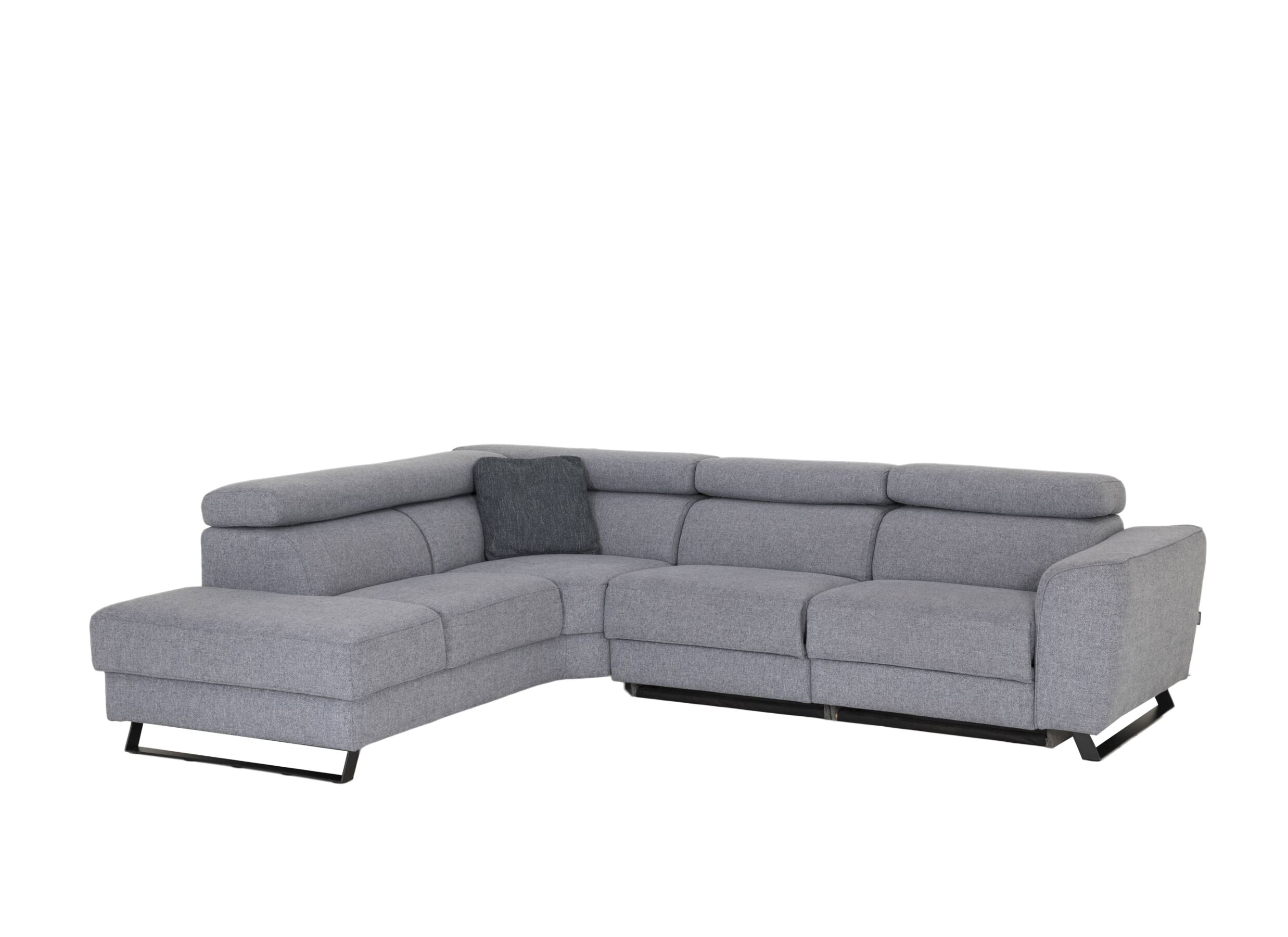 Hoeksalon Milton 238x302cm - stof - grijs met 2 elektrische relaxen - Hoeksalon Milton 238x302cm - stof - grijs met 2 elektrische relaxen