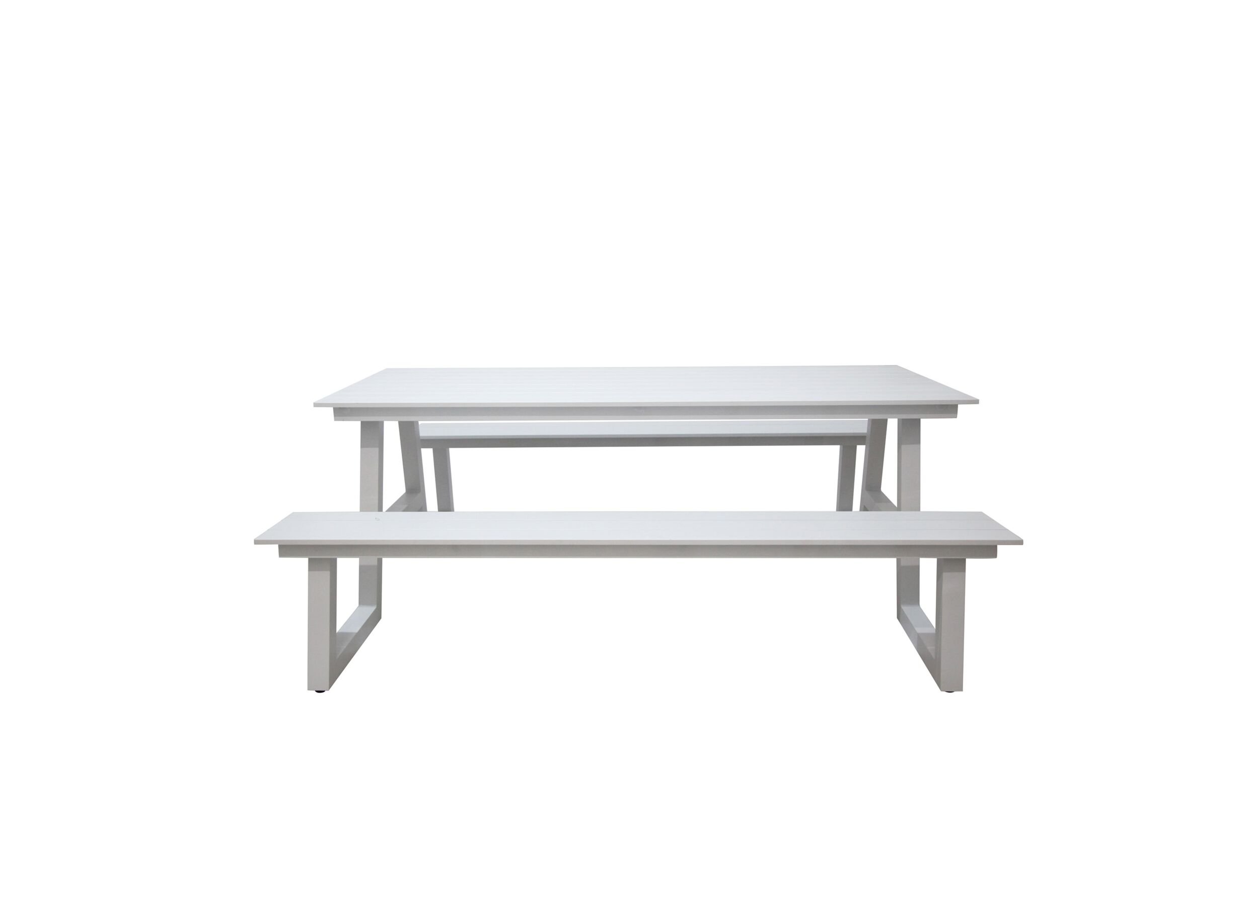 Overzichtsfoto - Picknicktafel Santorini 173x200cm - metaal - wit
