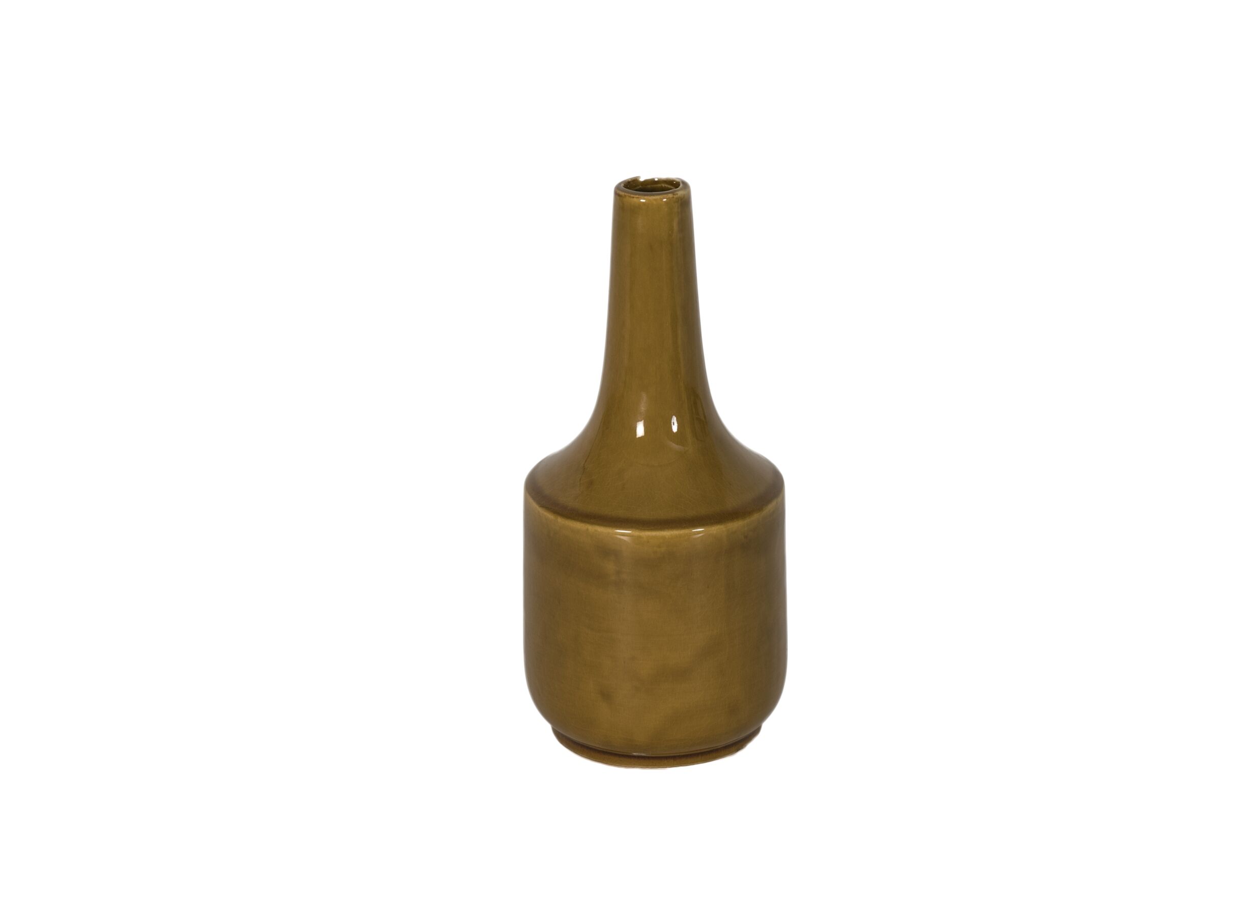 Vaas Tezu Ø13xH28 - Vase Tezu Ø13xH28,5cm - céramique - ocre