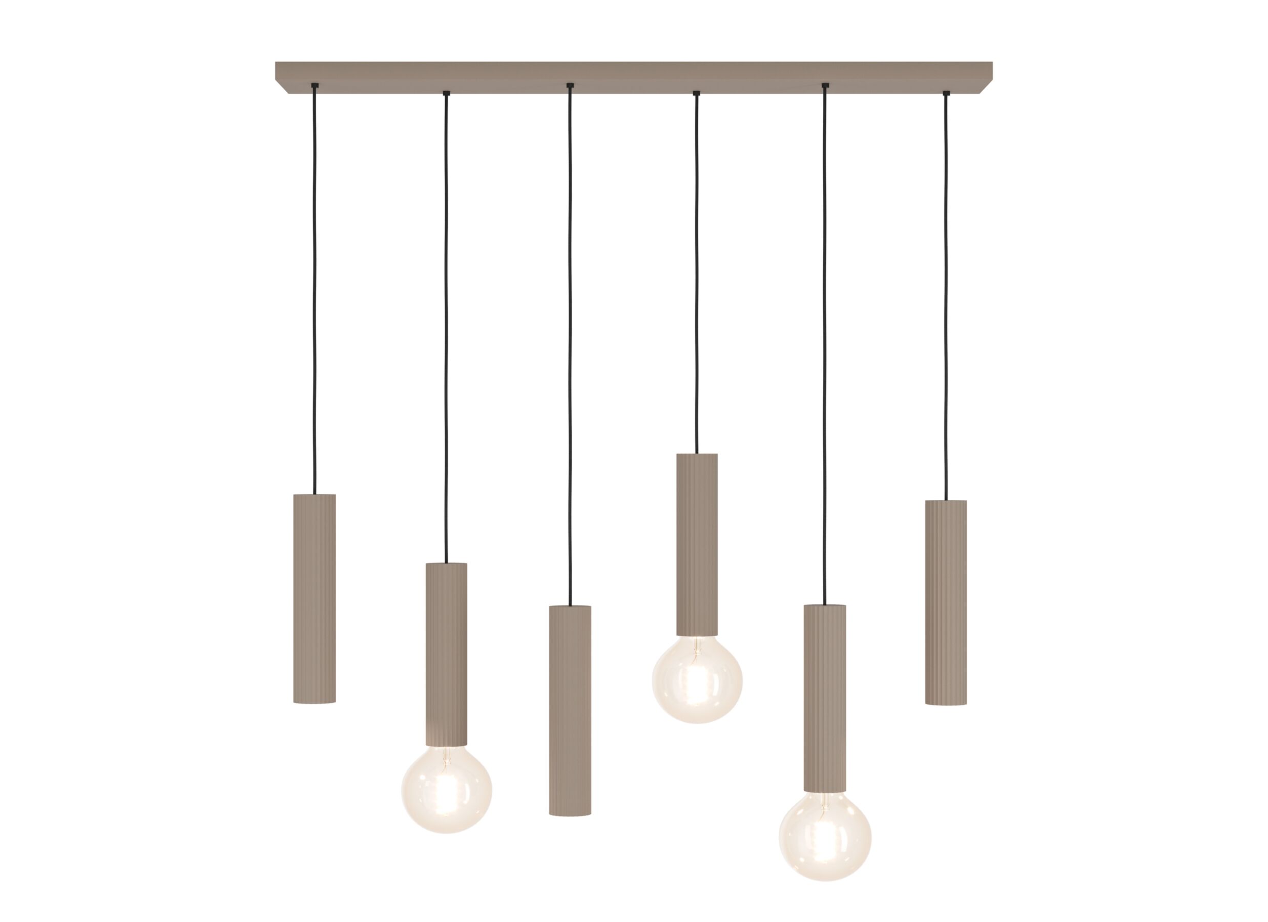 Hanglamp Fariolo 96x14x102cm 3x40W E27 & 3x7W GU10 - staal - zand - Suspension Fariolo 96x14x102cm 3x40W E27 & 3x7W GU10 - acier - sable