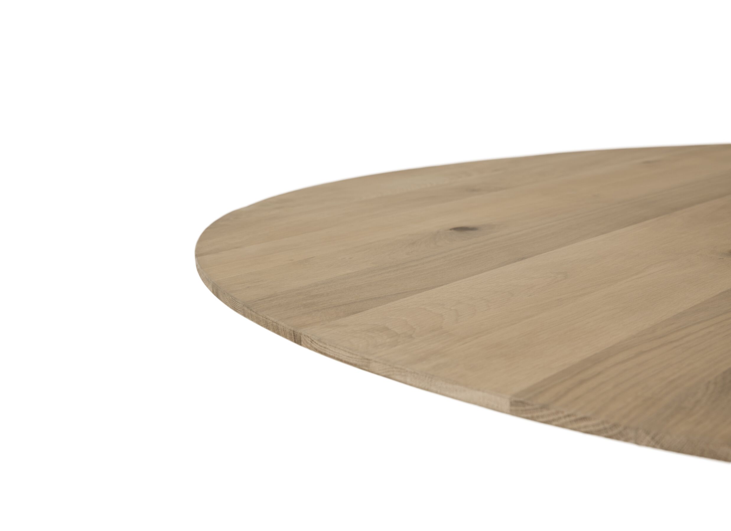 Detail - Table ronde Benedetta Ø130cm - chêne massif et métal - noir