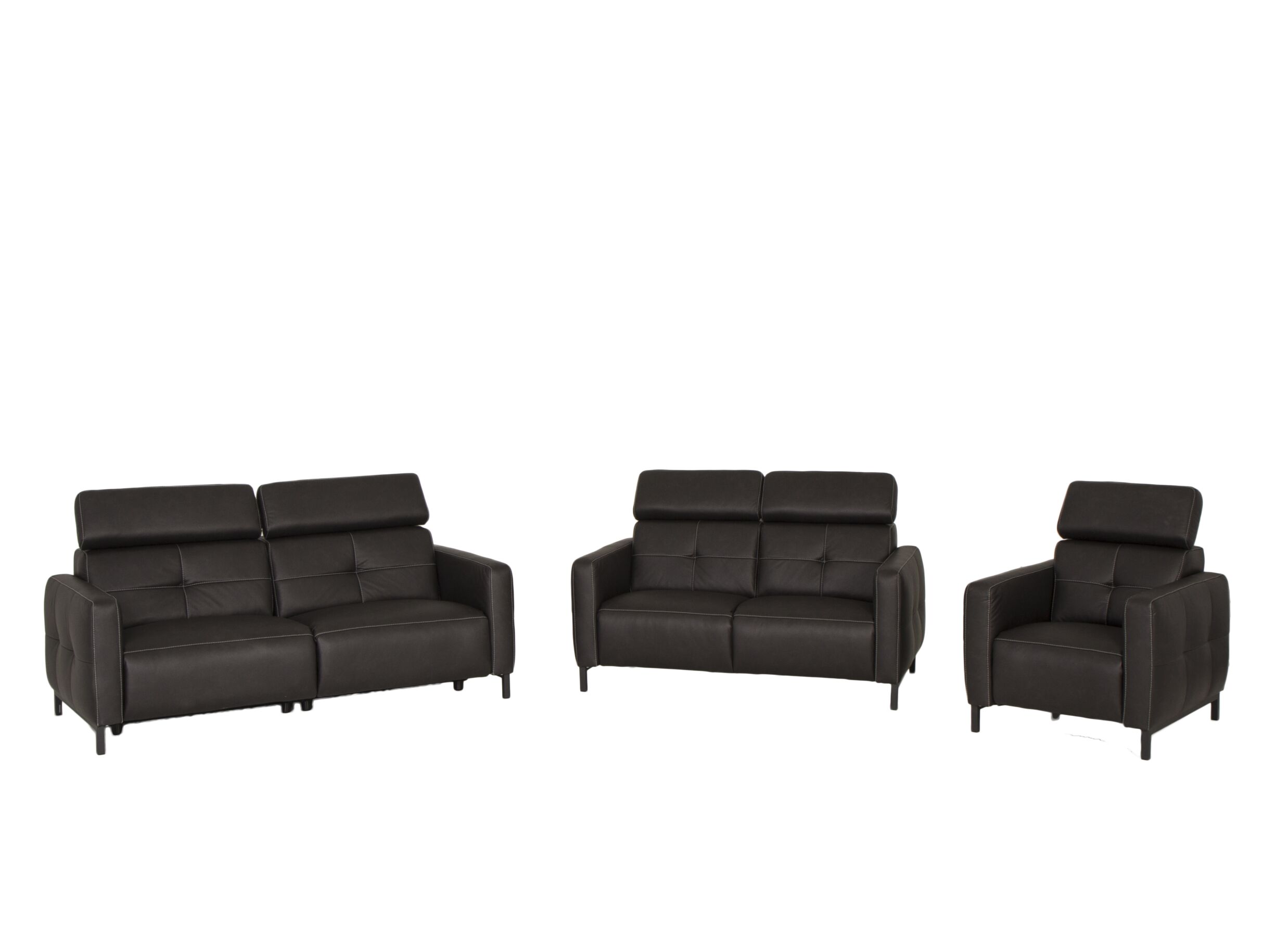 Aperçu - Canapé Dervaux 3+2+1 places - tissu - anthracite avec relax