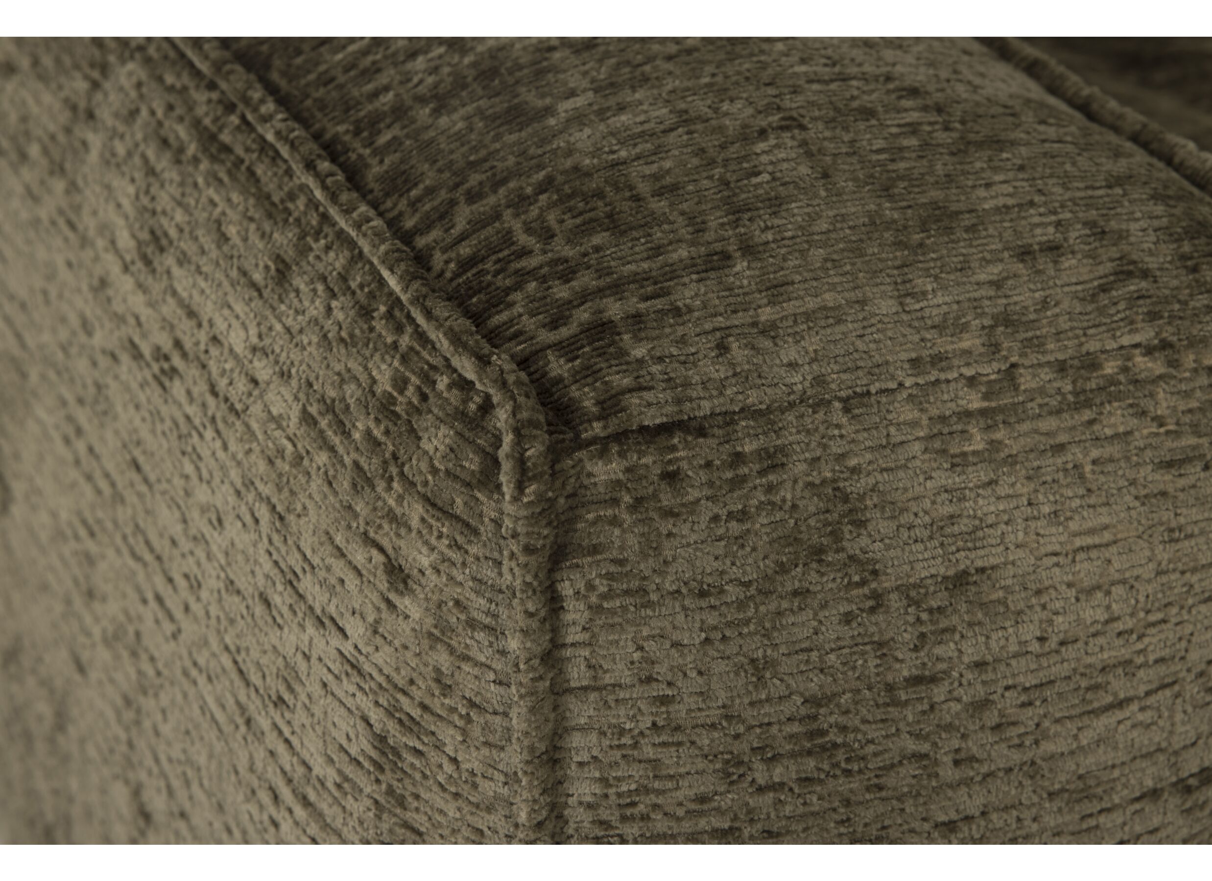 Detail - Canapé d'angle Luras 316x315cm - tissu army avec pouf
