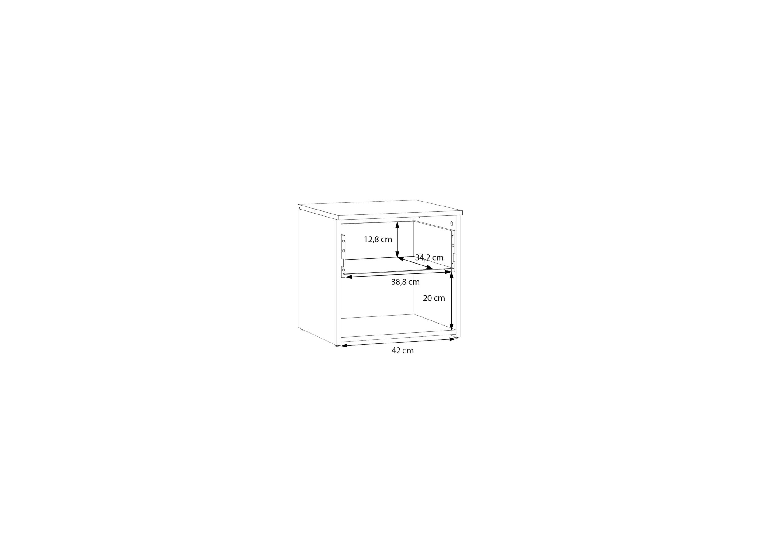 Table de chevet Waikato 45x41x44cm - panneau décor - chêne mauvella/sable