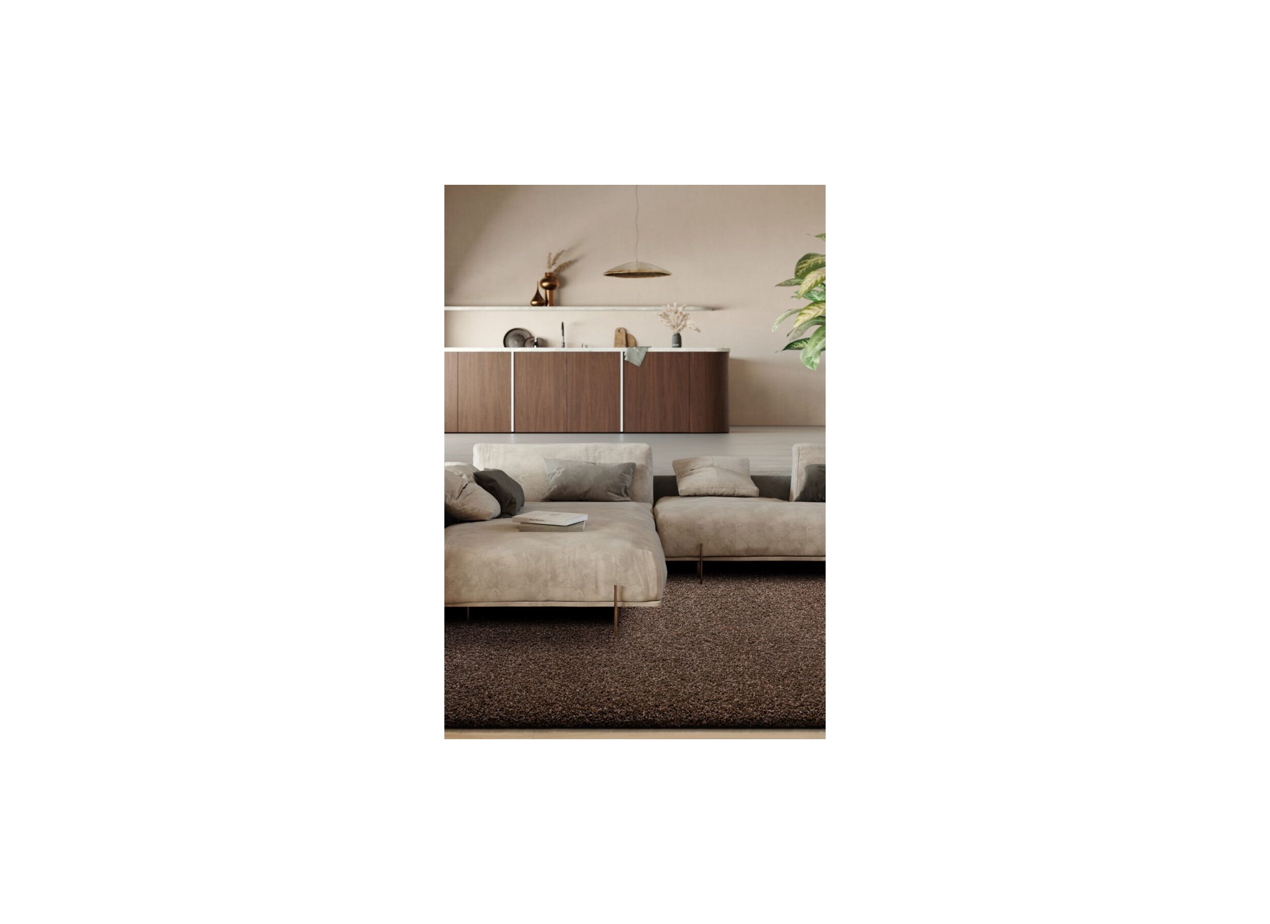 Sfeerfoto - Tapijt Twister 65x130cm - polypropyleen - bruin/roest