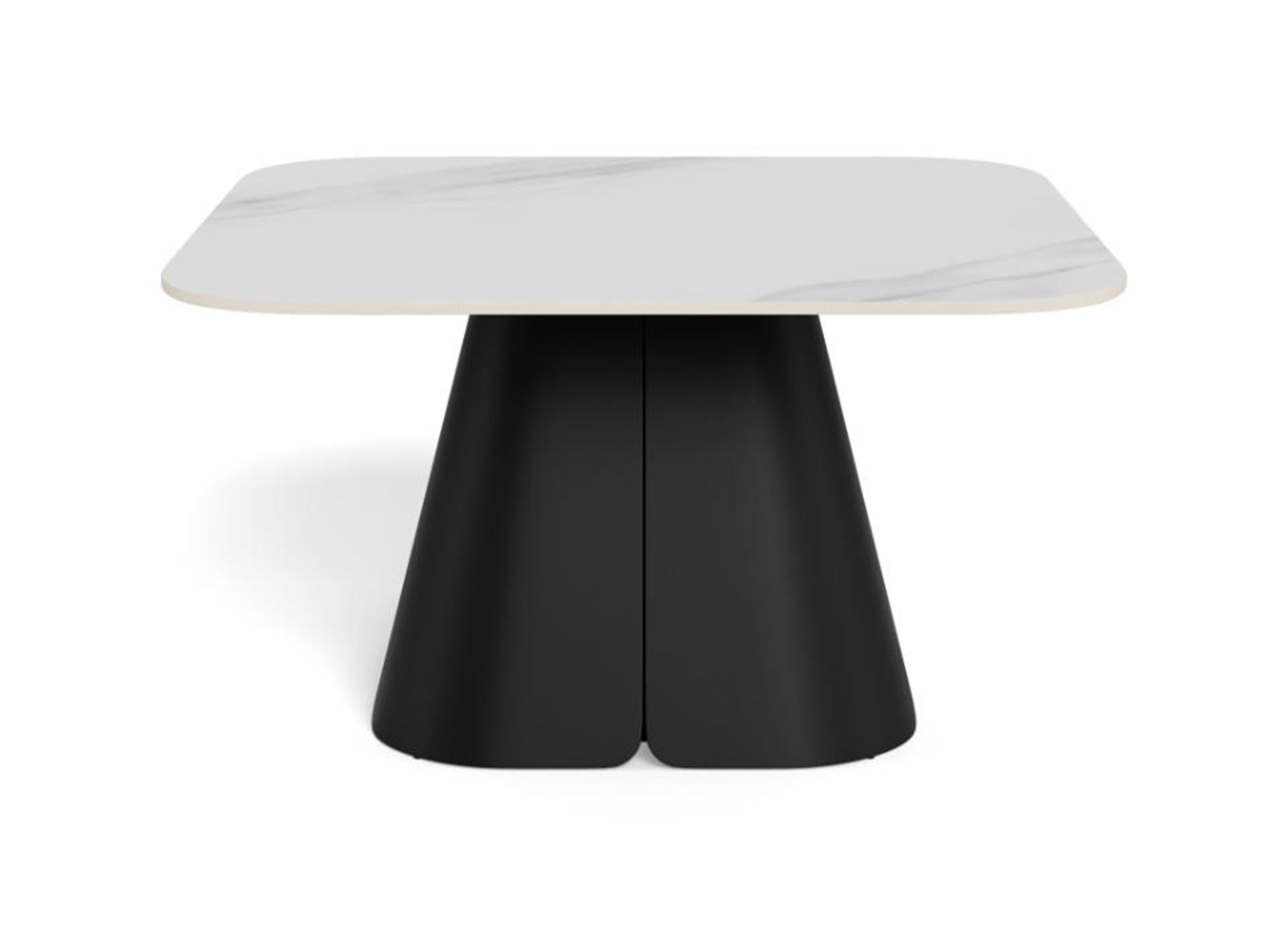 Overzichtsfoto - Salontafel 80x80x45cm - keramiek & staal - wit & zwart