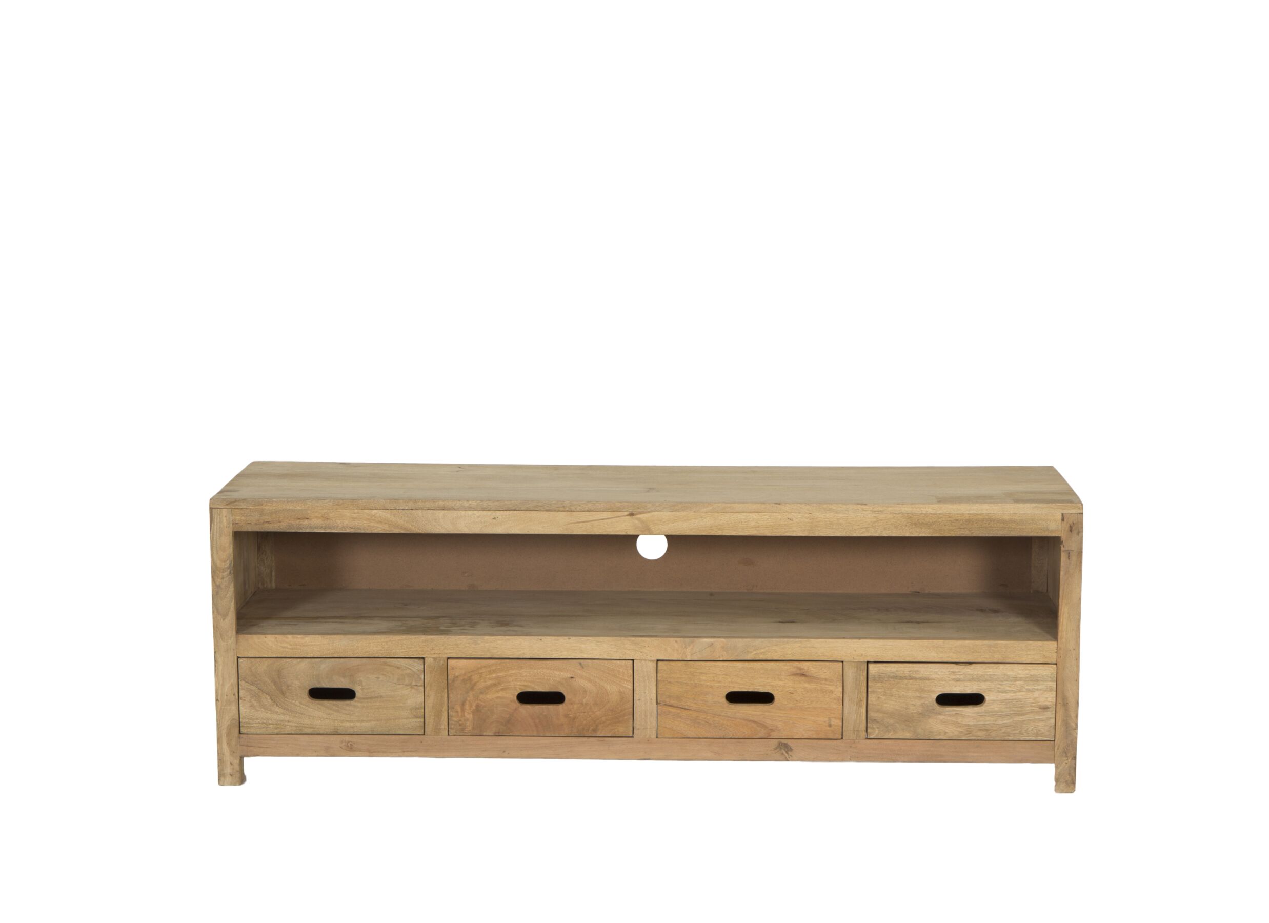 Meuble TV Ploutos 165x48cm - manguier massif - naturel