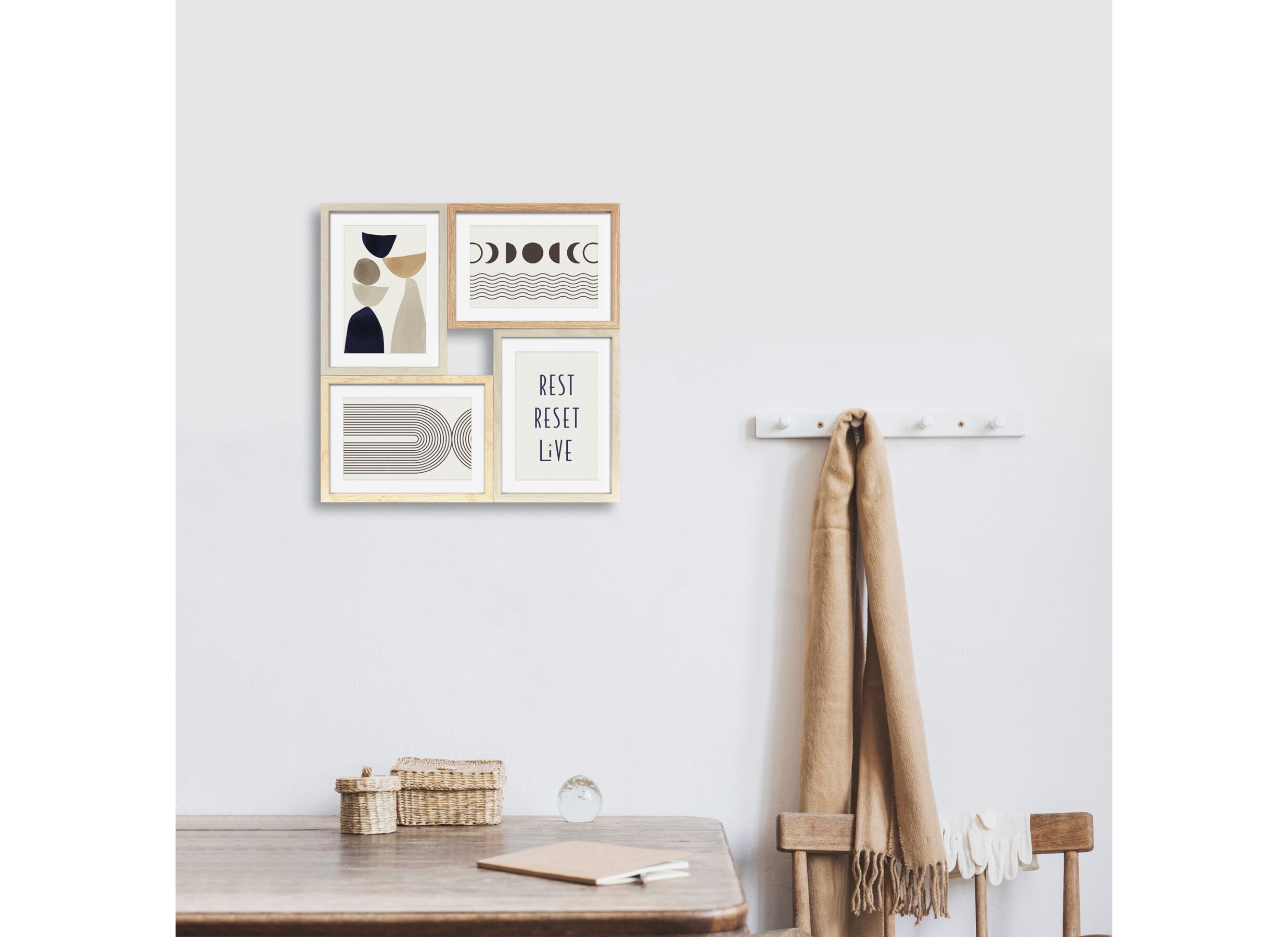 Foto ambiance - Collage de photos Molde 33,5x33,5cm - MDF - naturel