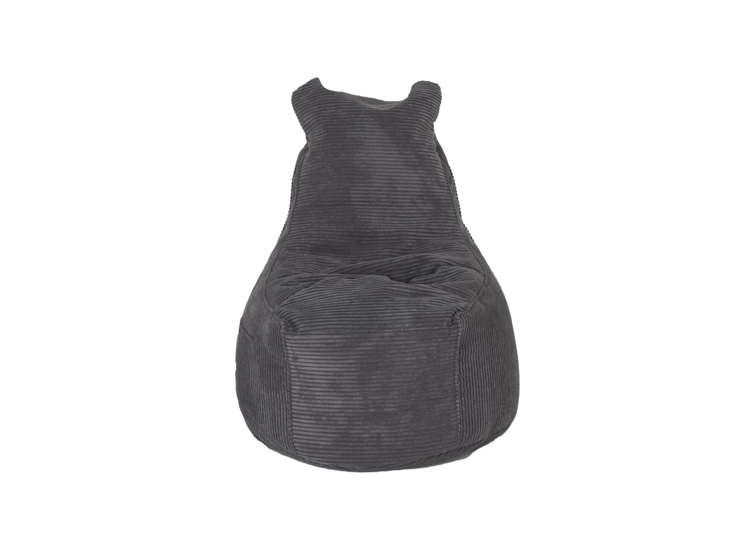 Pouf poire Pesaro 75x65x95cm - tissu - gris