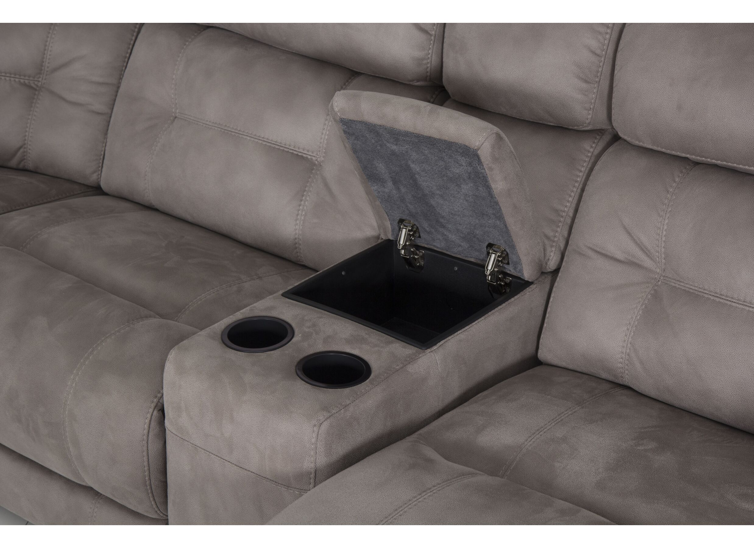Hoeksalon Krall 344x300cm - stof - zilvergrijs - met relax
