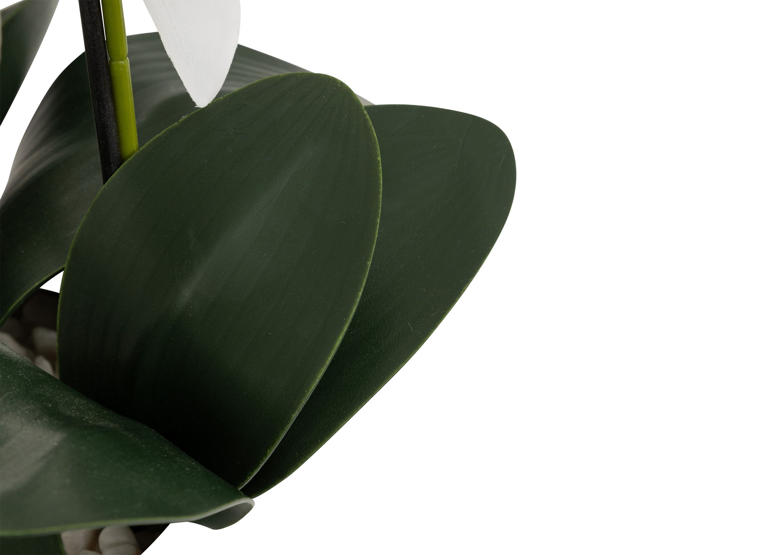 Detailfoto - Kunstplant Orchidee H60cm - kunststof/keramiek - wit