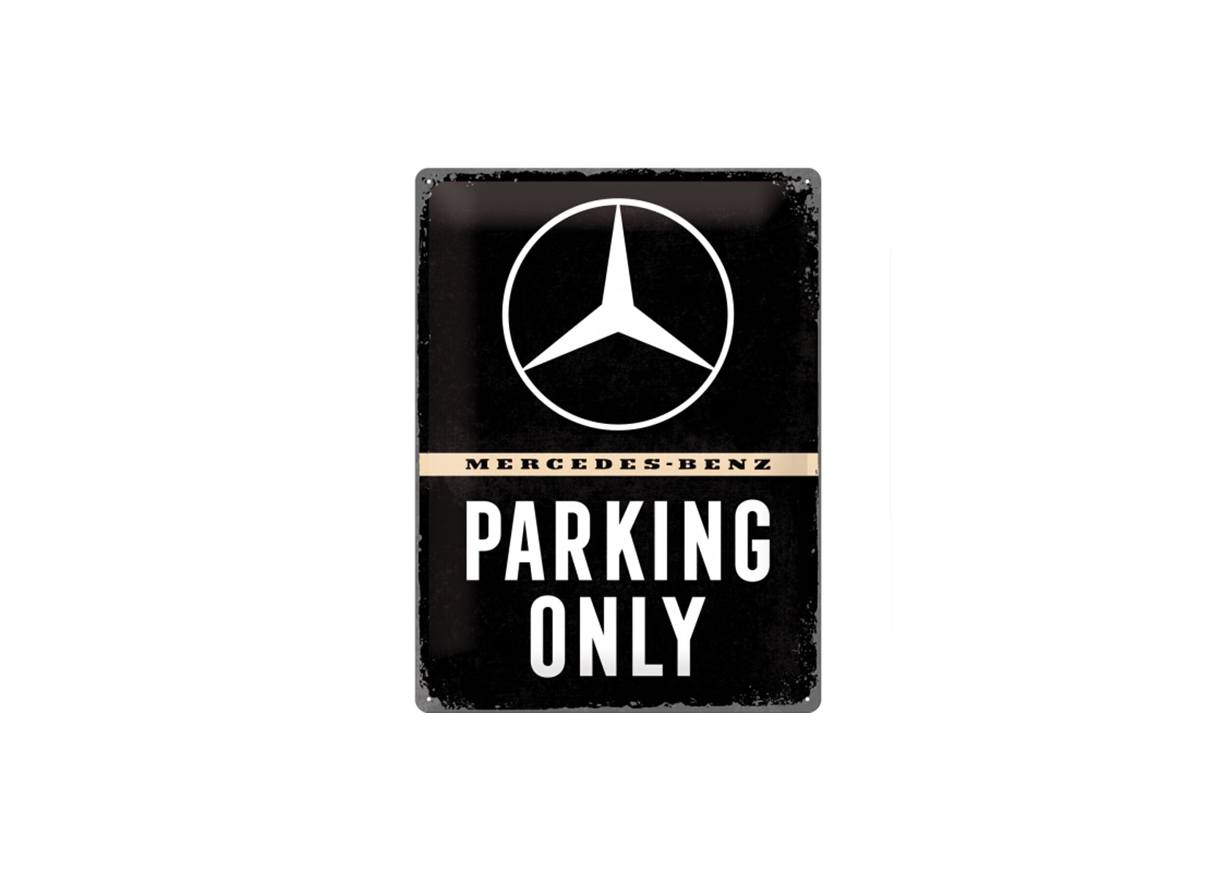 Plaque 30x40cm Mercedes - Plaque Mercedes 40x30cm - métal - noir
