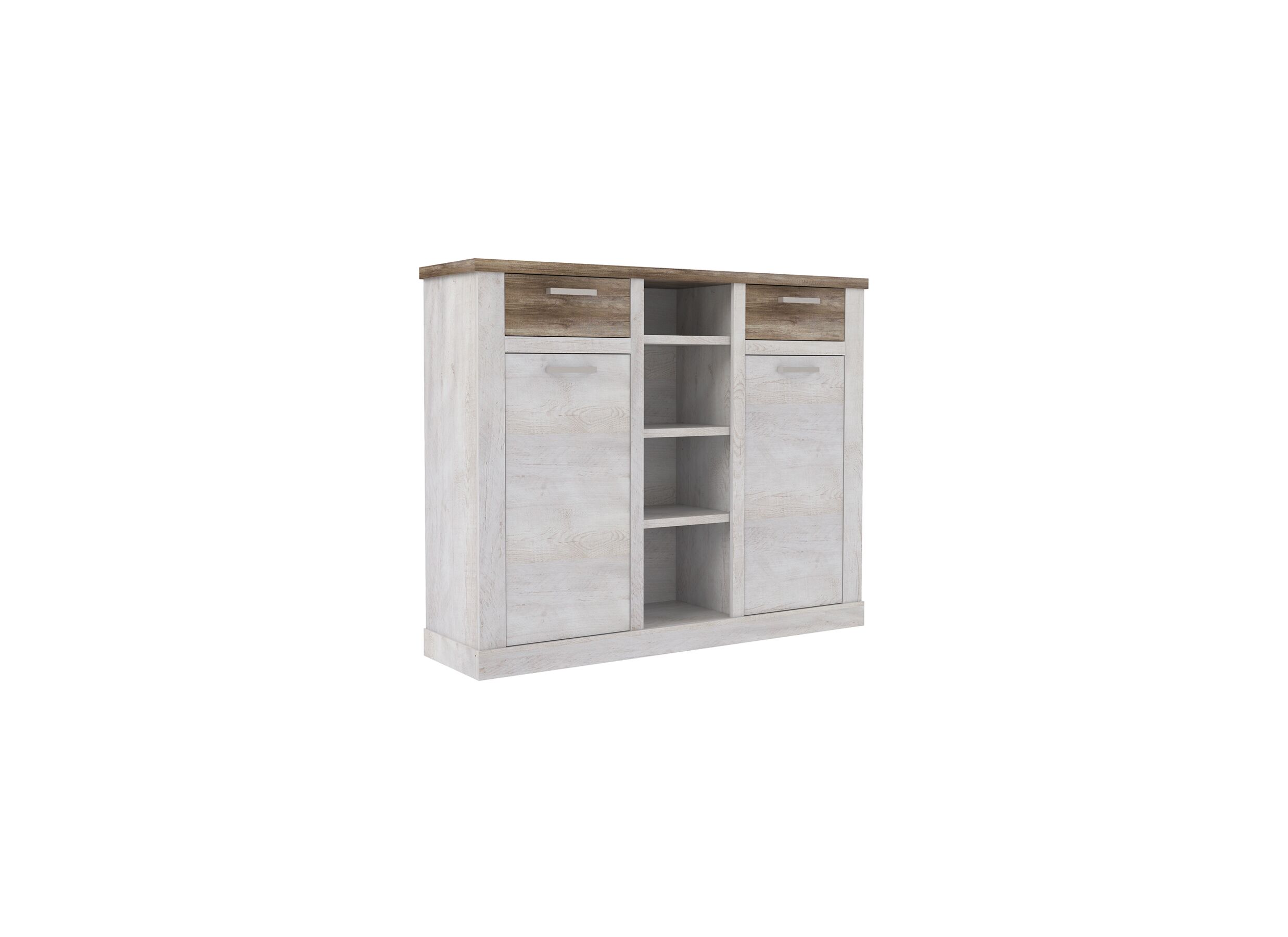 Kast Duro 160x41x128cm - meubelplaat - pine white/antique oak