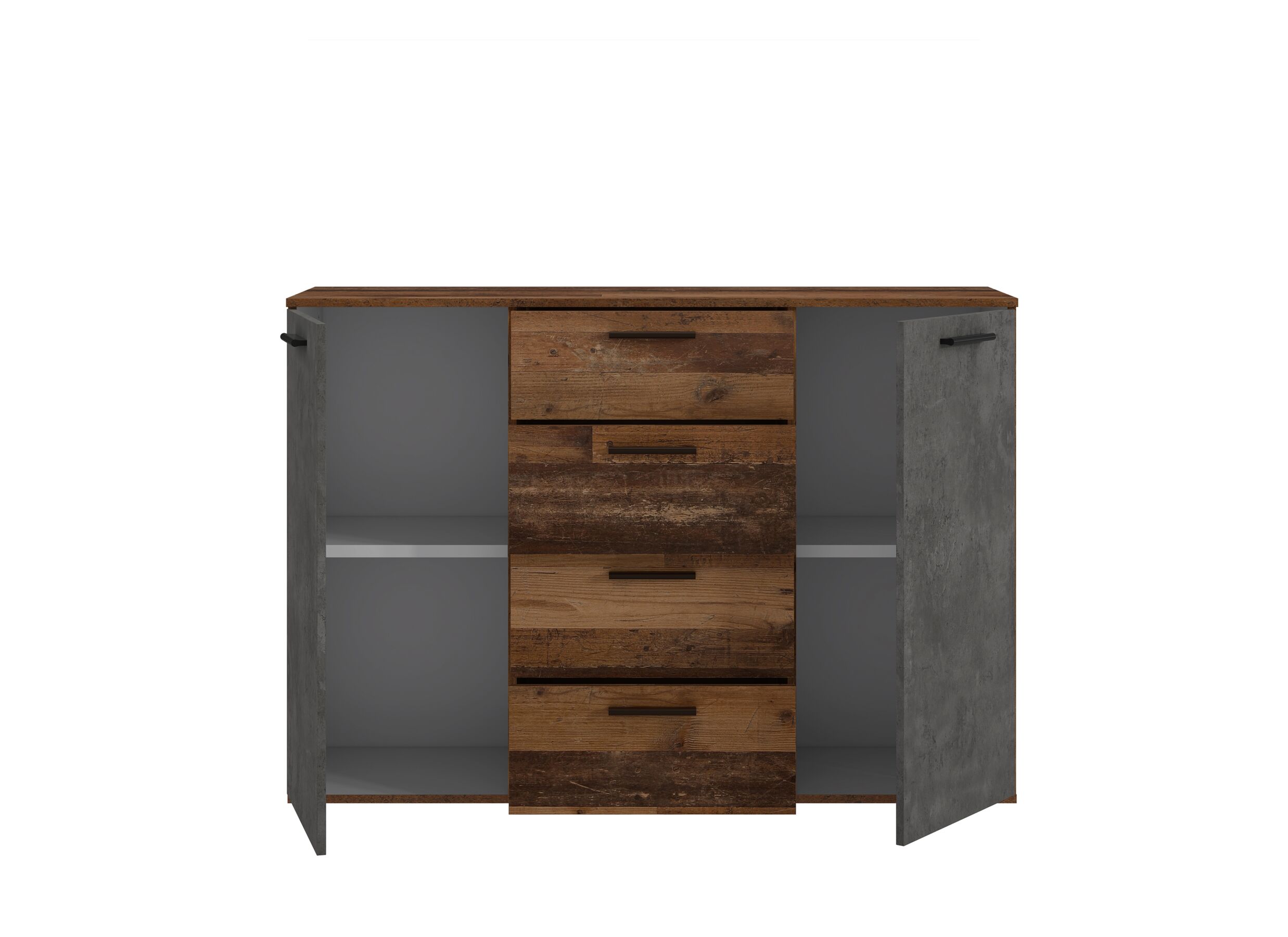 Commode Attaylar 130x36x91cm - decor - oldwood vintage/donkergrijs