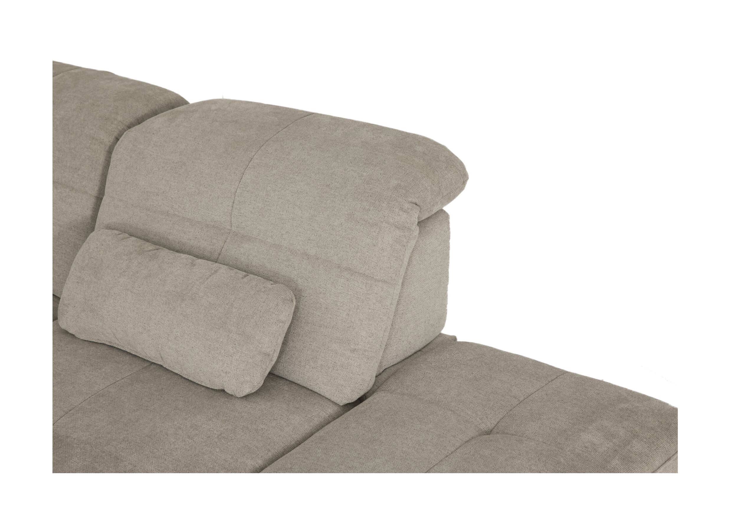 Detail - Canapé d'angle Naja 353x255cm - tissu - desert avec fonction lit et réglage de la profondeur du siège