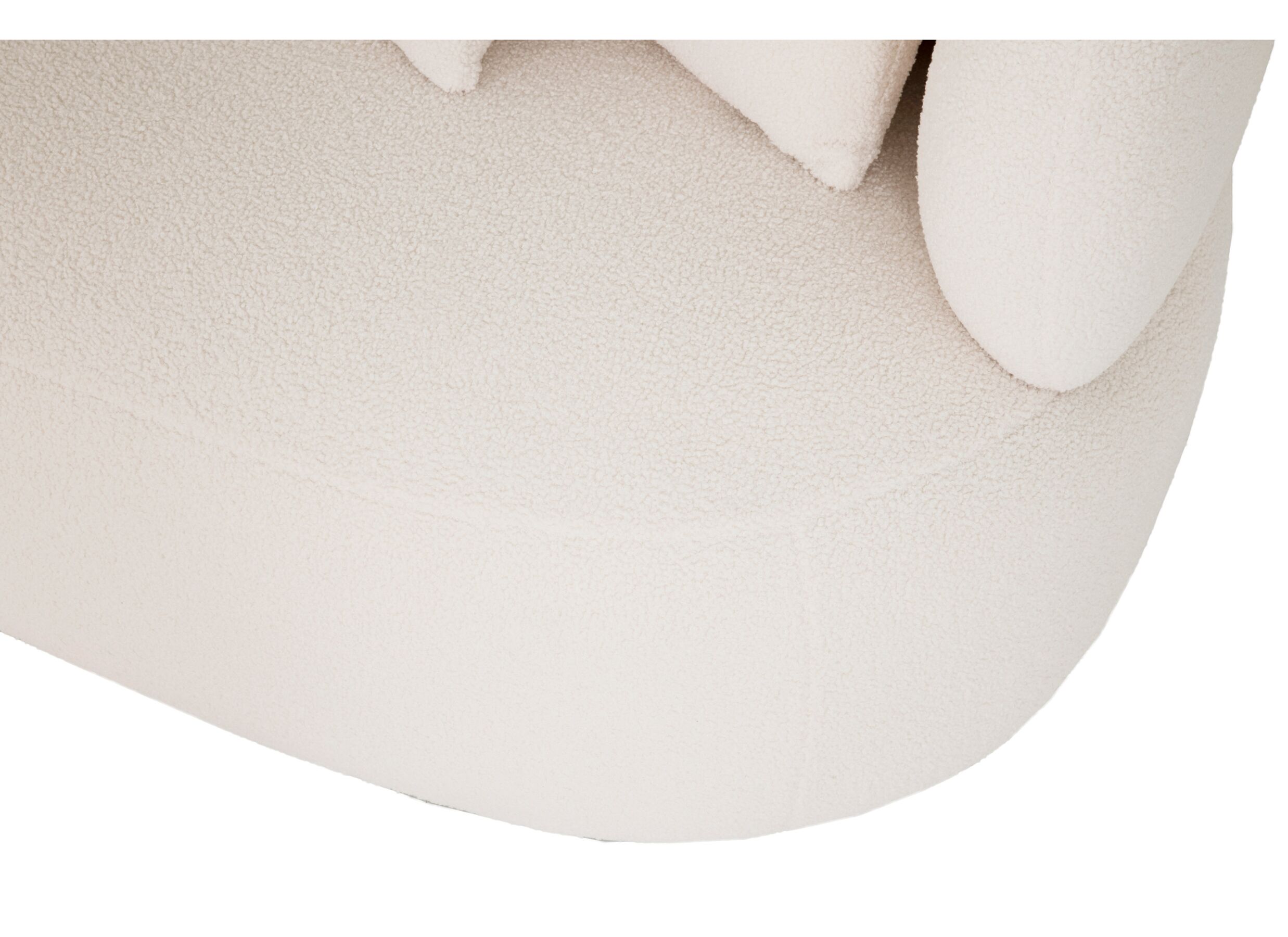 Detail - Canapé d'angle Rumi 260x163cm - tissu - blanc