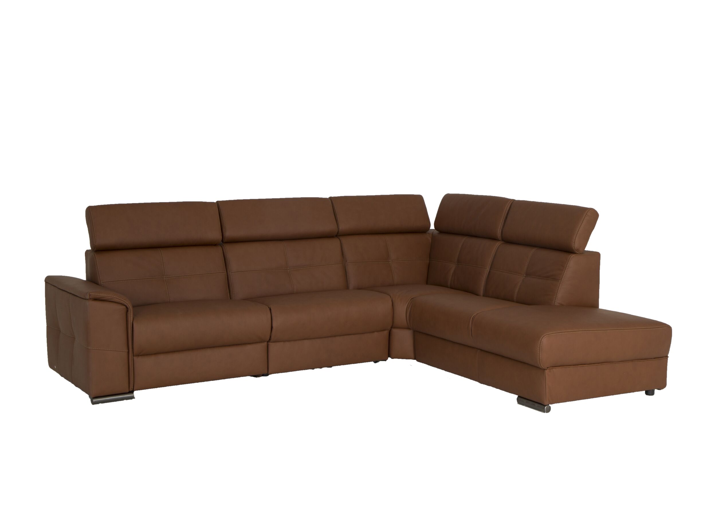 Hoeksalon Lana 289x227cm - leder - bruin