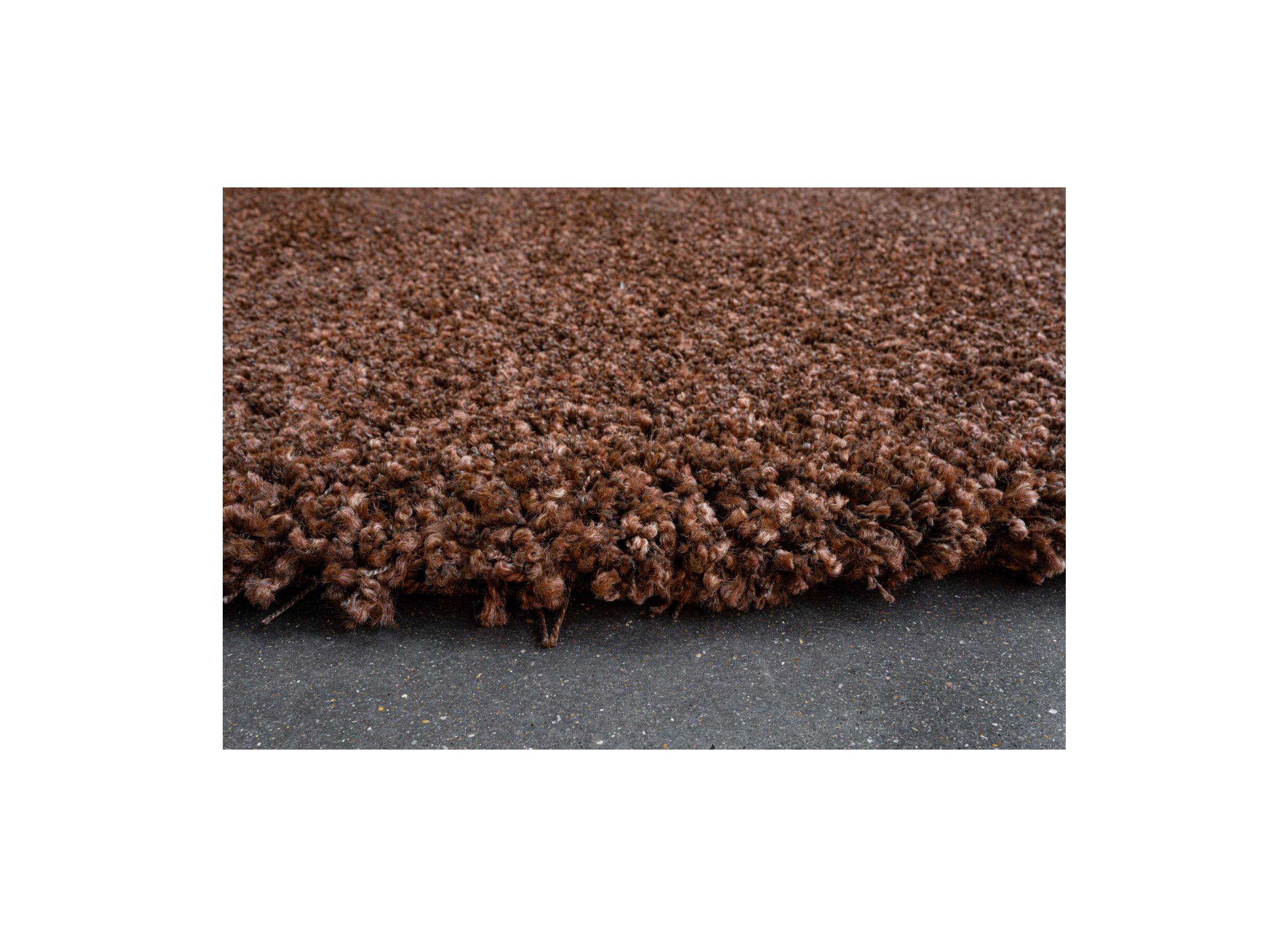 Detail - Tapis rond Twister Ø200cm - polypropylène - brun/rouille