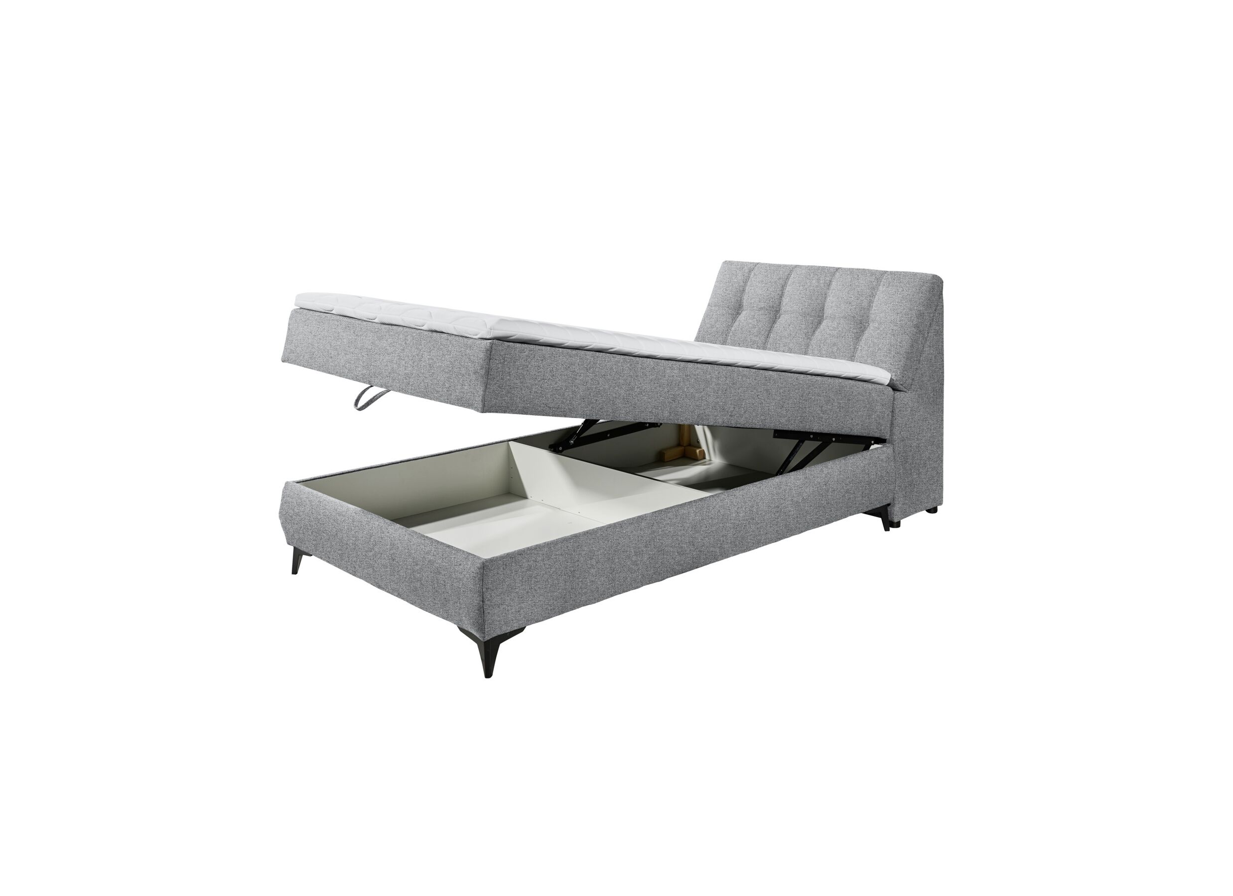 Disposition - Lit box Atlantis 120x200cm avec rangement tissu gris