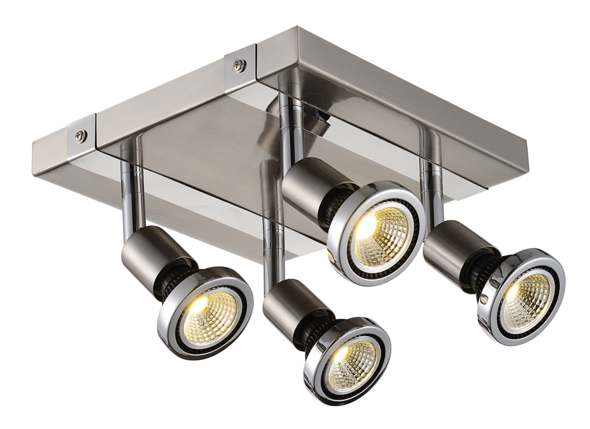 LED spot met 4 spots 5W GU10 chroom
