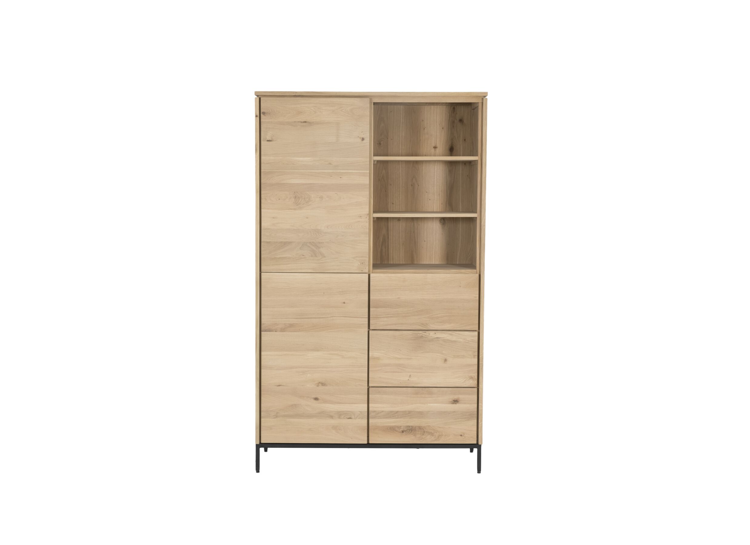 Armoire Nomade 120x45x200cm - chêne massif & placage & décor - naturel
