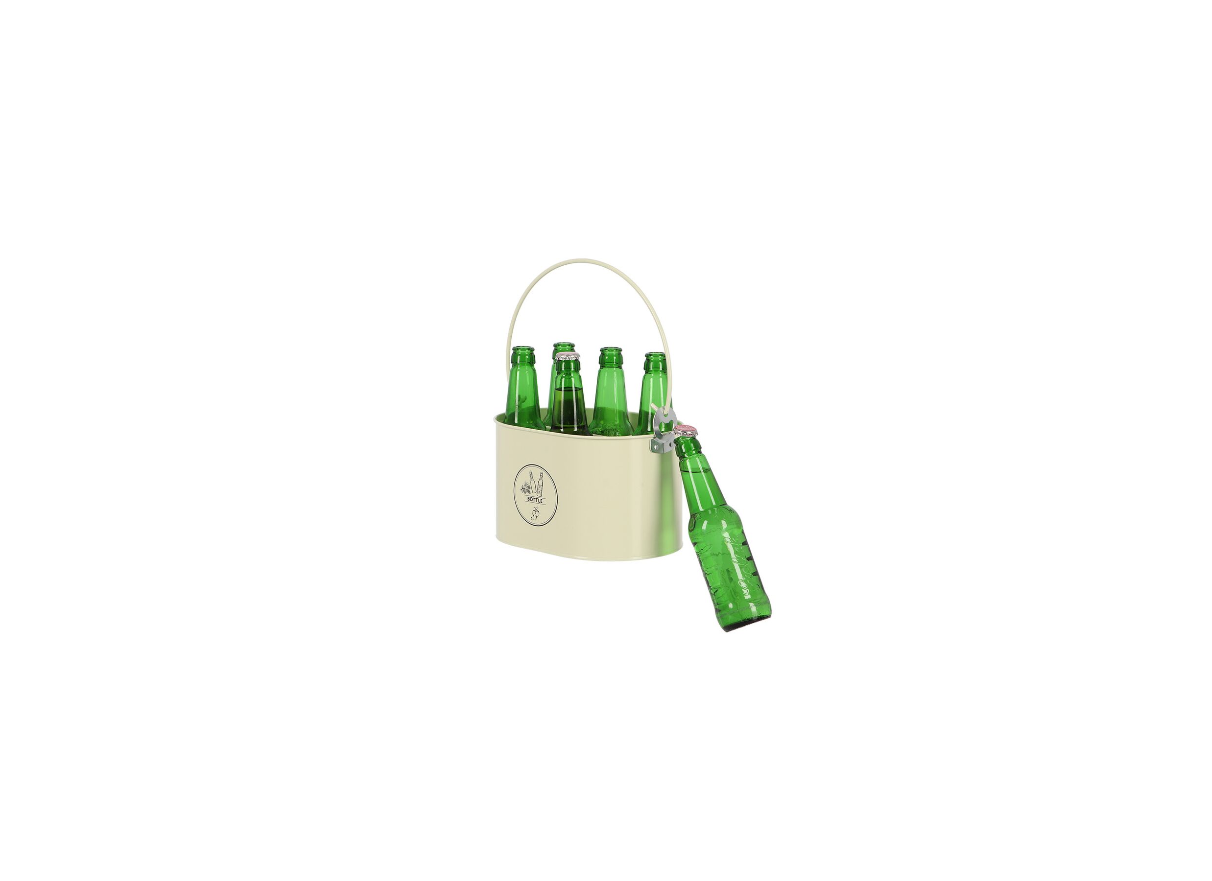 Aperçu - Caisse à bouteilles H17,5cm acier crème