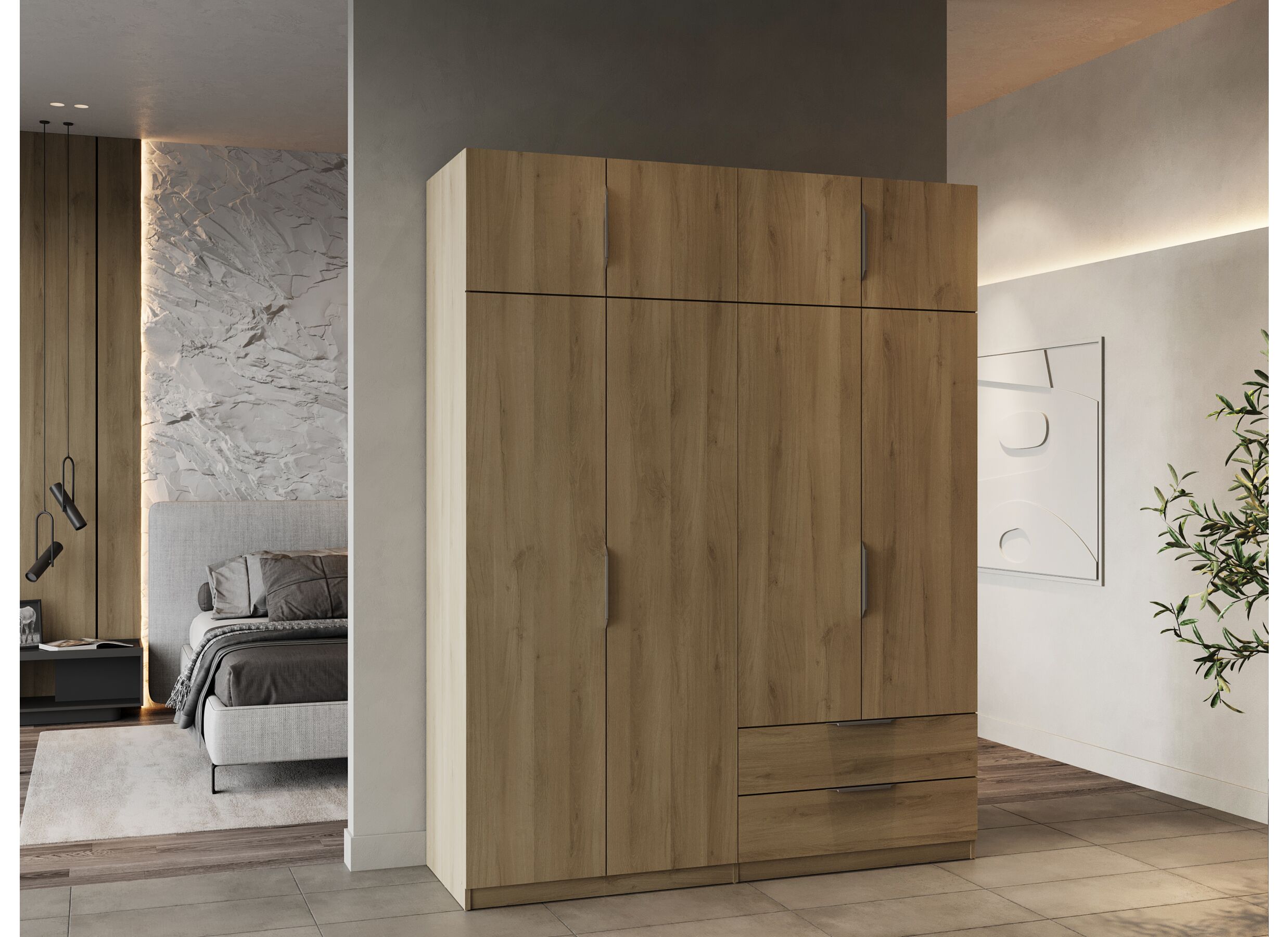 Garde-robe Ghost 157cm - décor - chêne kronberg