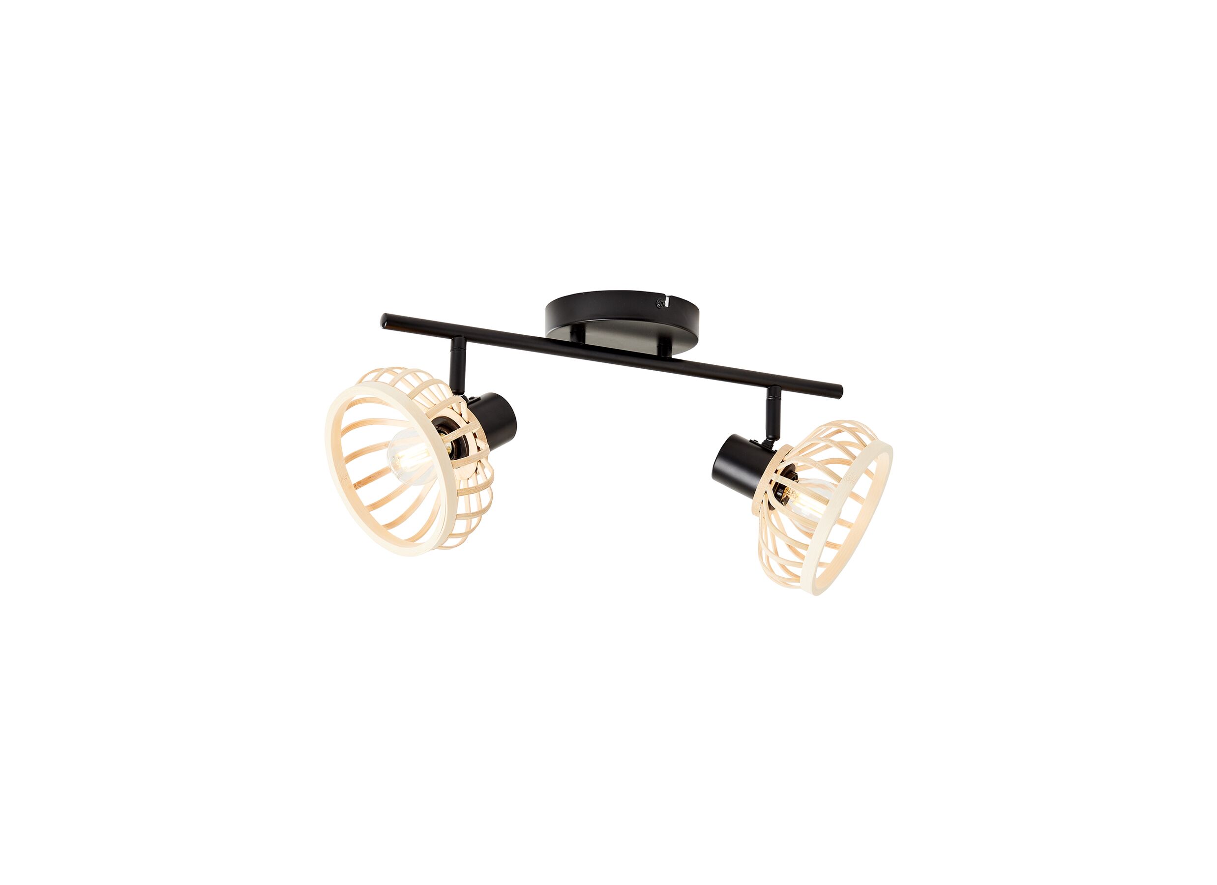 Spot mural Norah noir naturel 2x40W E27 - Spot mural Norah noir naturel 2x40W E27