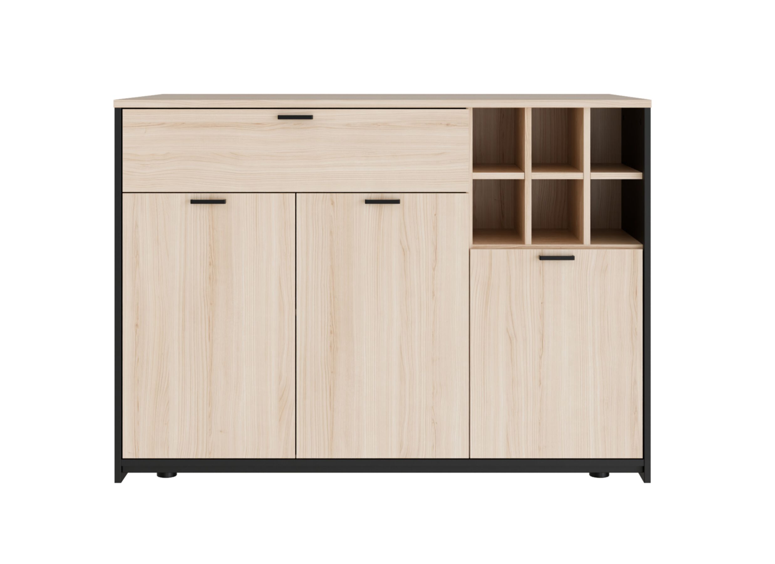 Aperçu - Armoire de cuisine Mantek 123x75cm - décor - chêne riva & noir