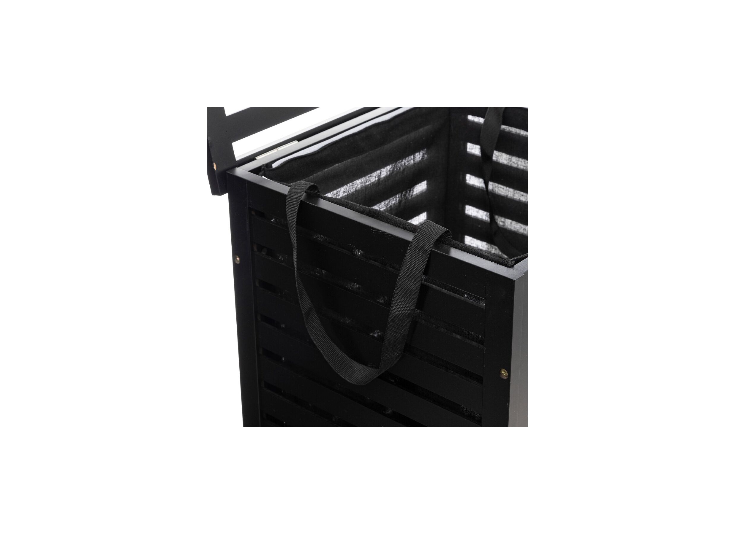 Linnenmand 40x38x58cm zwart