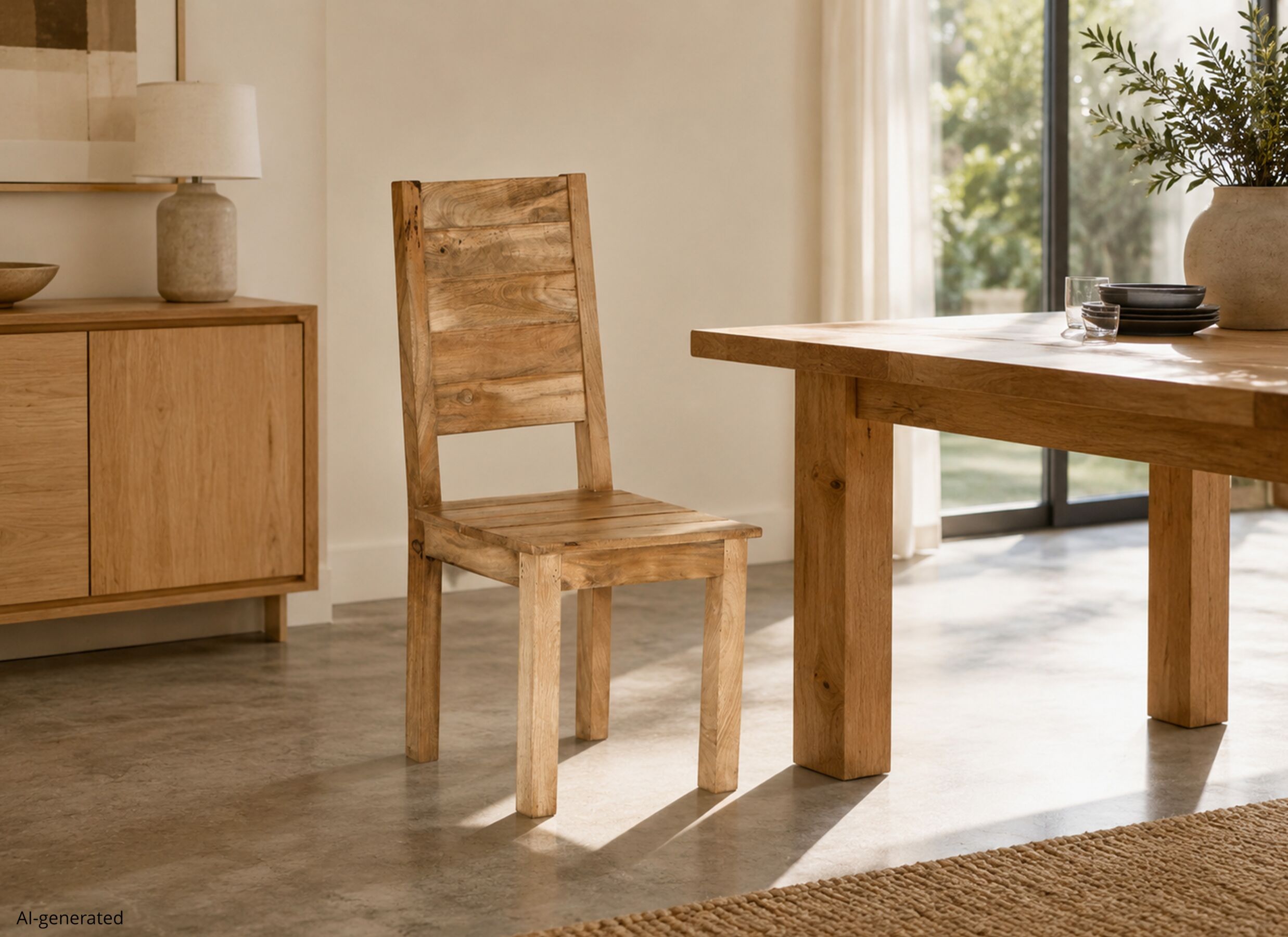 AI Generated - Chaise Mandalay 45x45x99cm - manguier massif - naturel