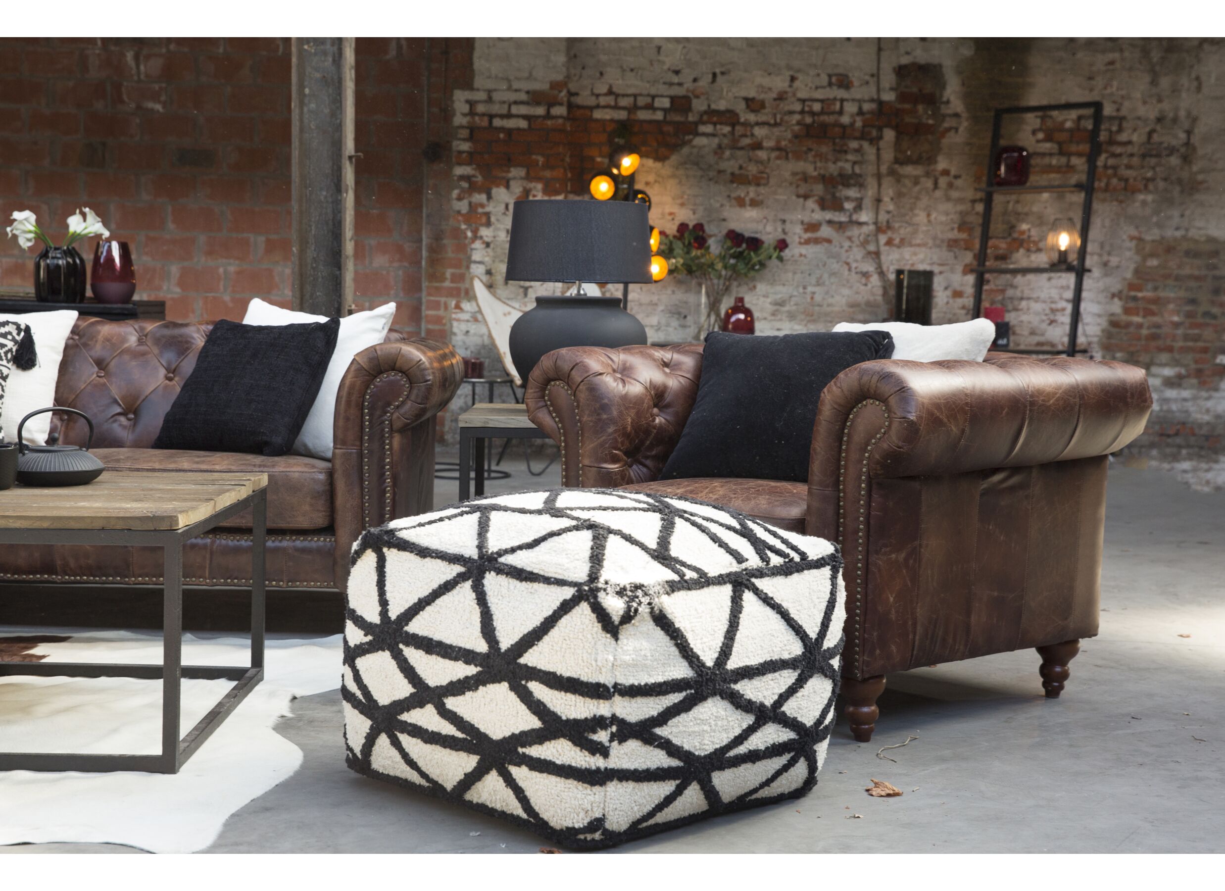 Foto ambiance - Chesterfield Stanley 1 place cuir marron
