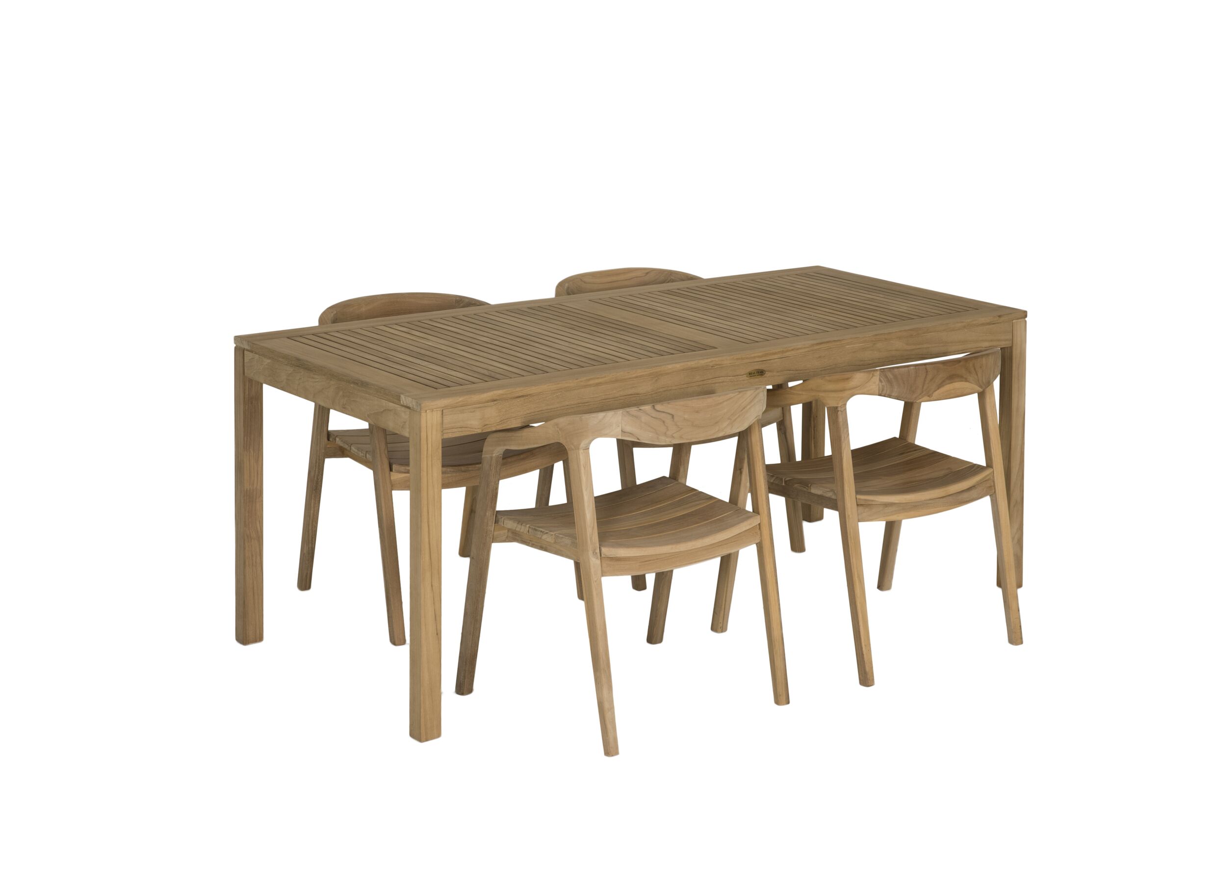 Setfoto - Tuinstoel Onda 57,5x59x76cm - teak massief - naturel