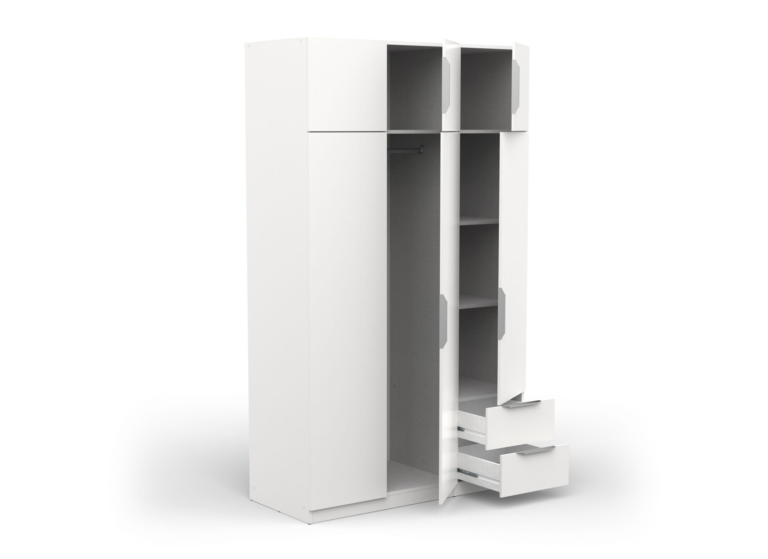 Garde-robe Ghost 119cm - décor - blanc