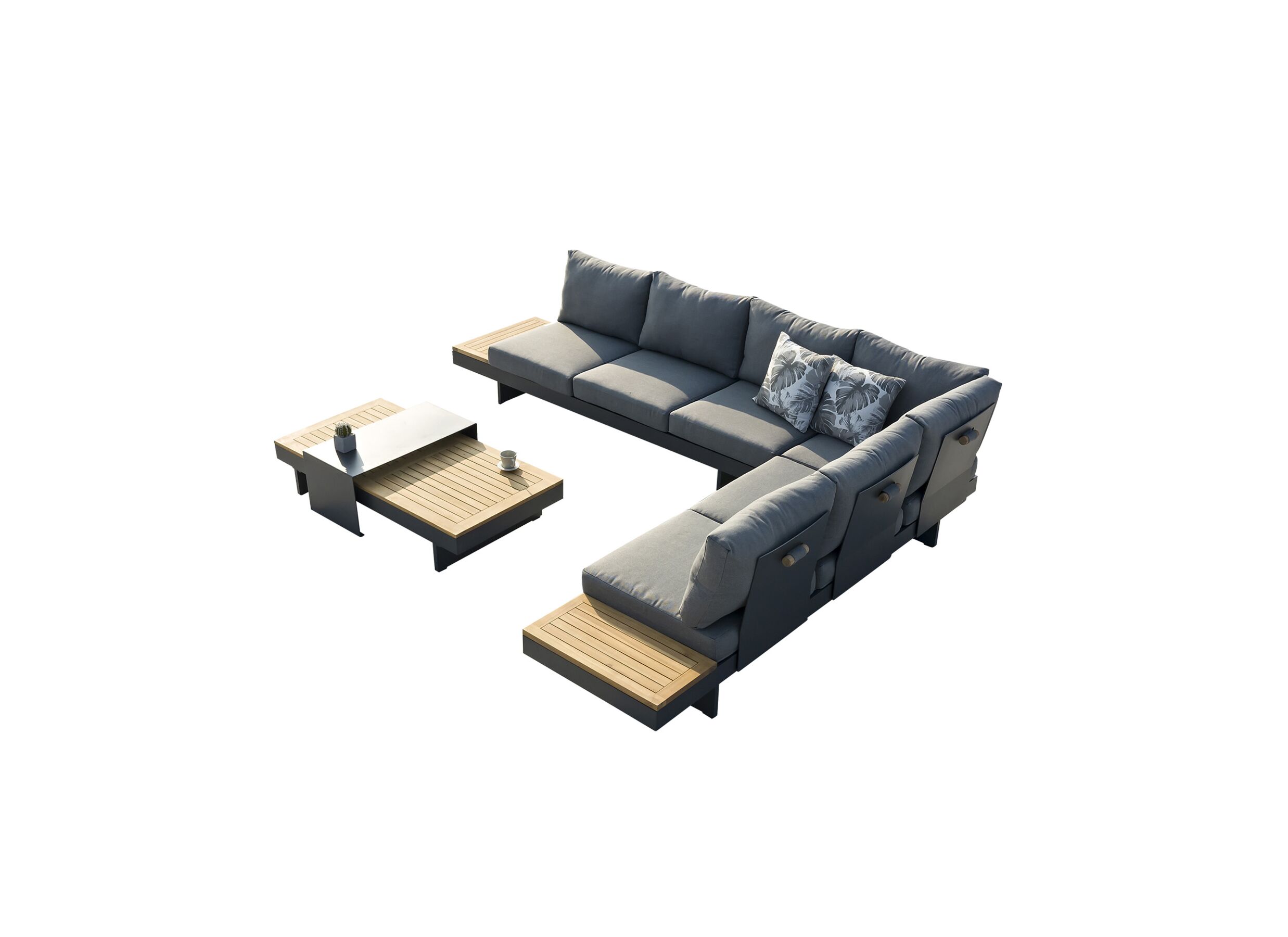 Loungeset Homer aluminium - grijs naturel - Salon lounge Homer aluminium - gris naturel