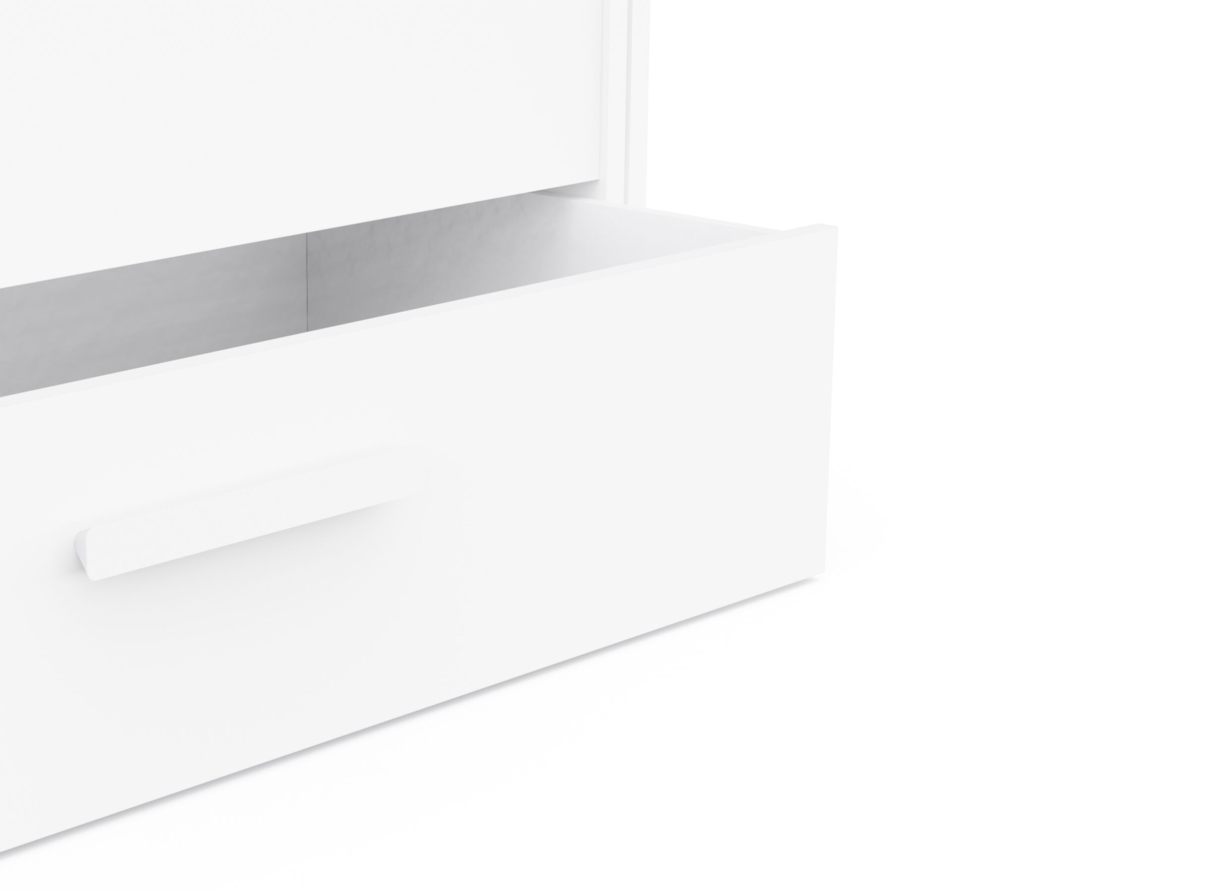 Detailfoto - Eenpersoonsbed met bedlade en opbergruimte Twist 90x200cm - decor - wit