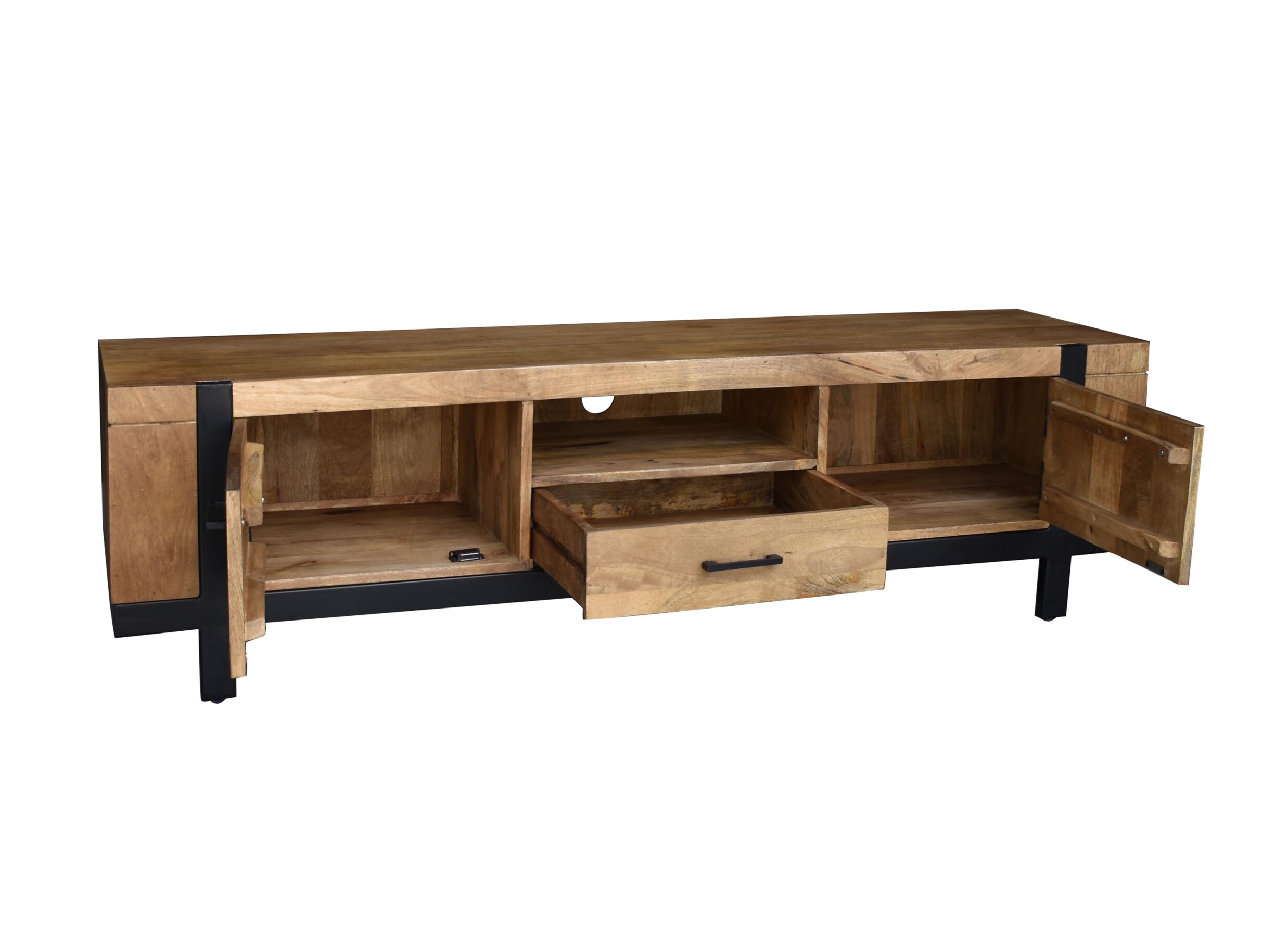 Meuble TV Chaparral 170cm - manguier massif - naturel