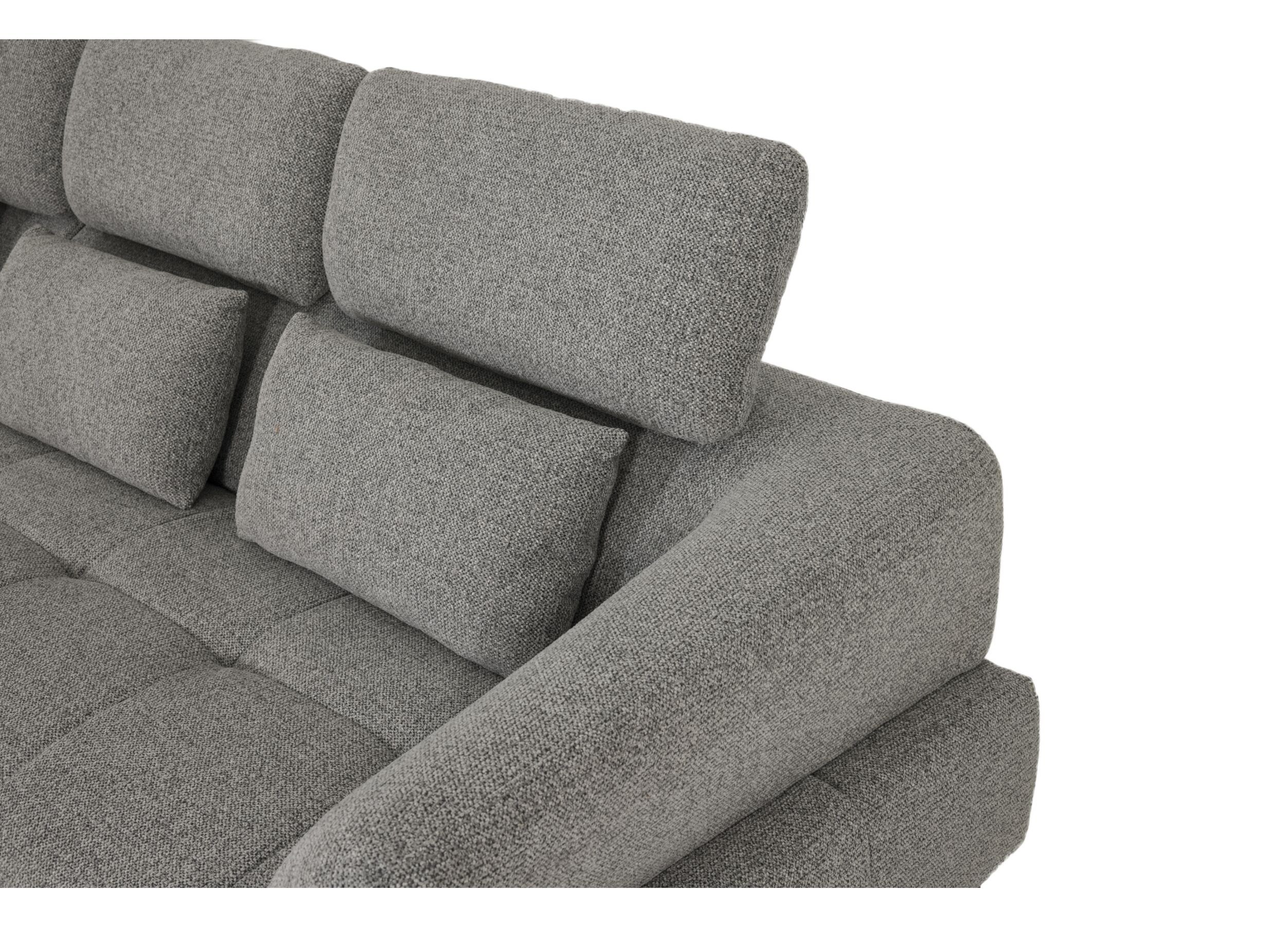 Detail - Canapé d'angle Hedda 283x188cm - tissu - gris foncé