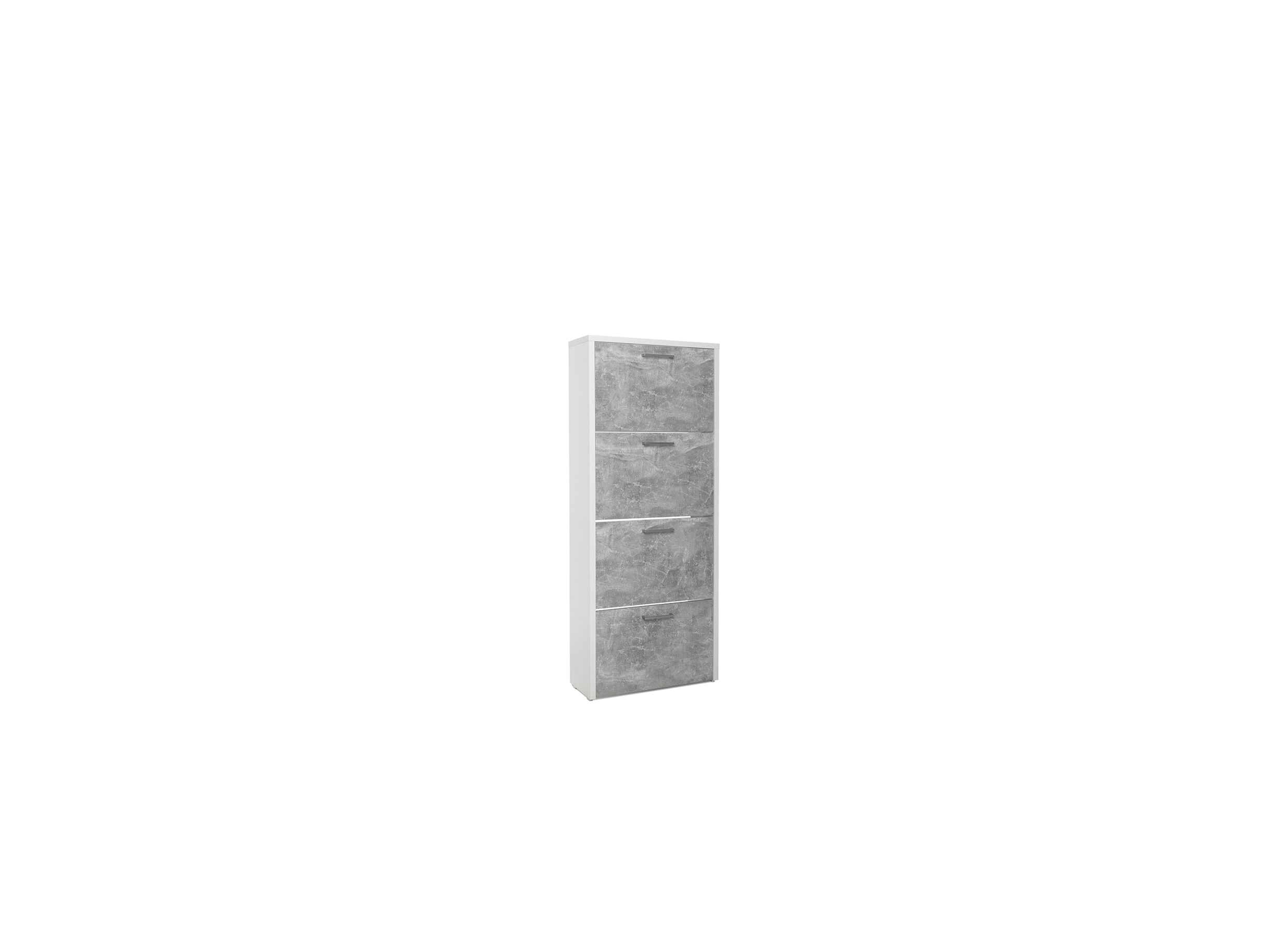 Schoenenkast Fulda 60x25x152cm - melamine - beton & wit