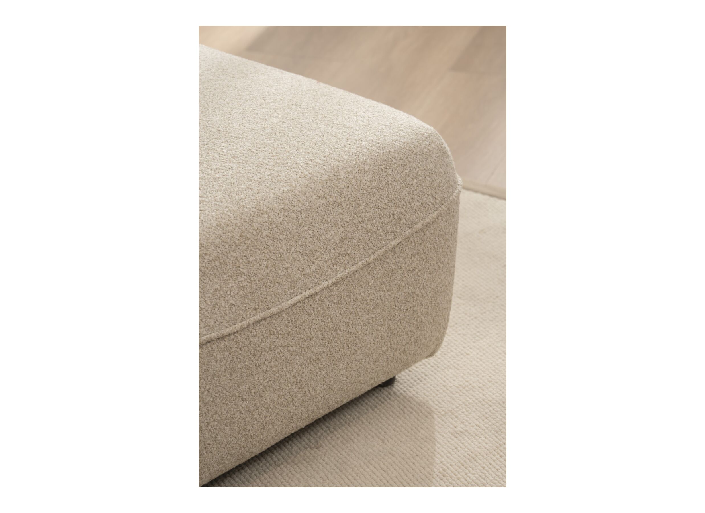 Detail - Pouf Orion 83x83x42cm - tissu - beige