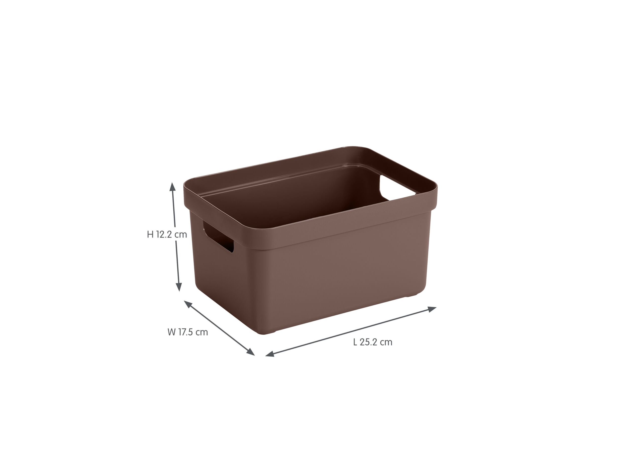 Afmetingen - Opbergbox Sigma Home 5L - 25,2x18x12,2cm