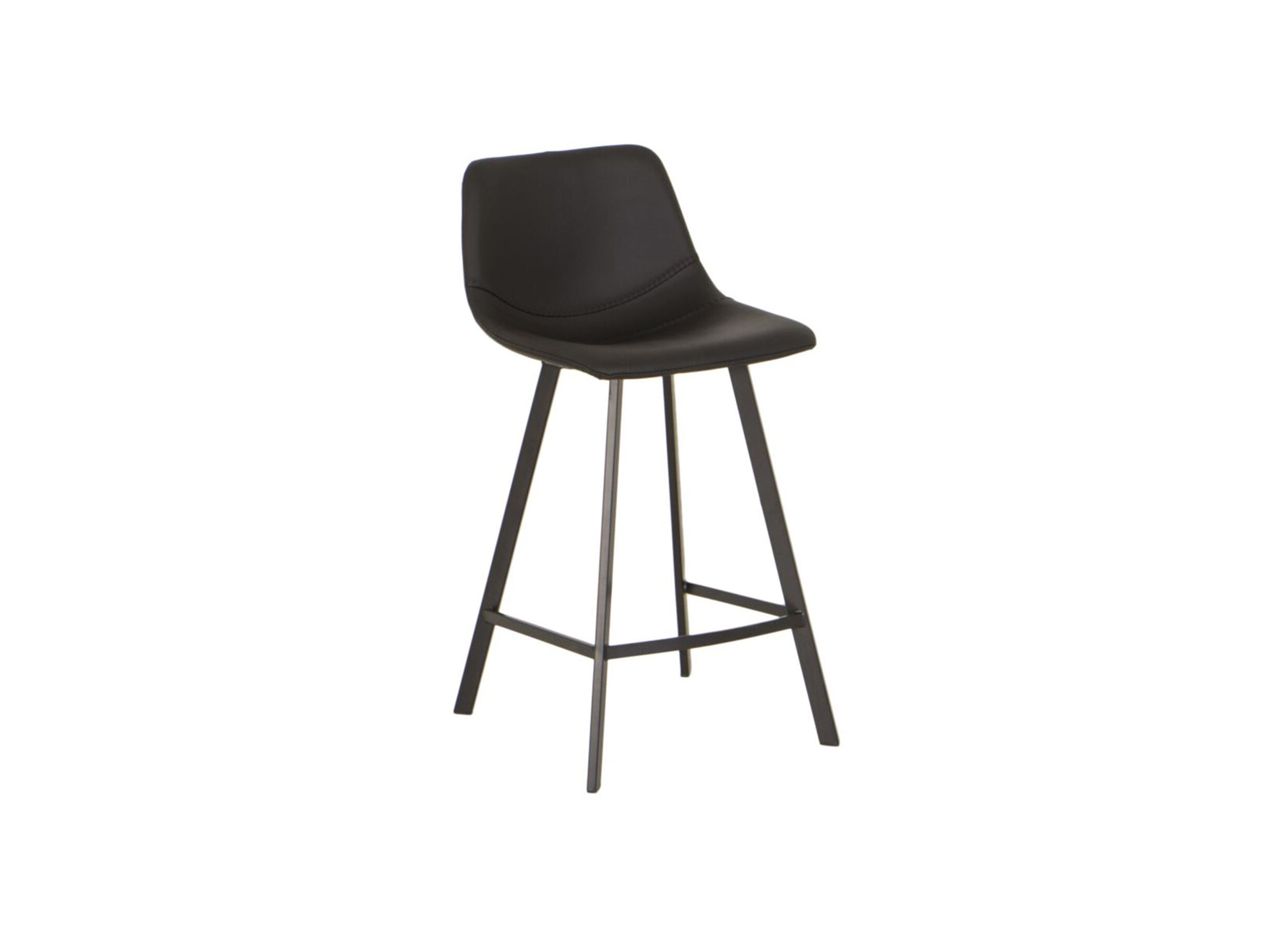 Barstoel Spartacus ZH65cm - lederlook - zwart